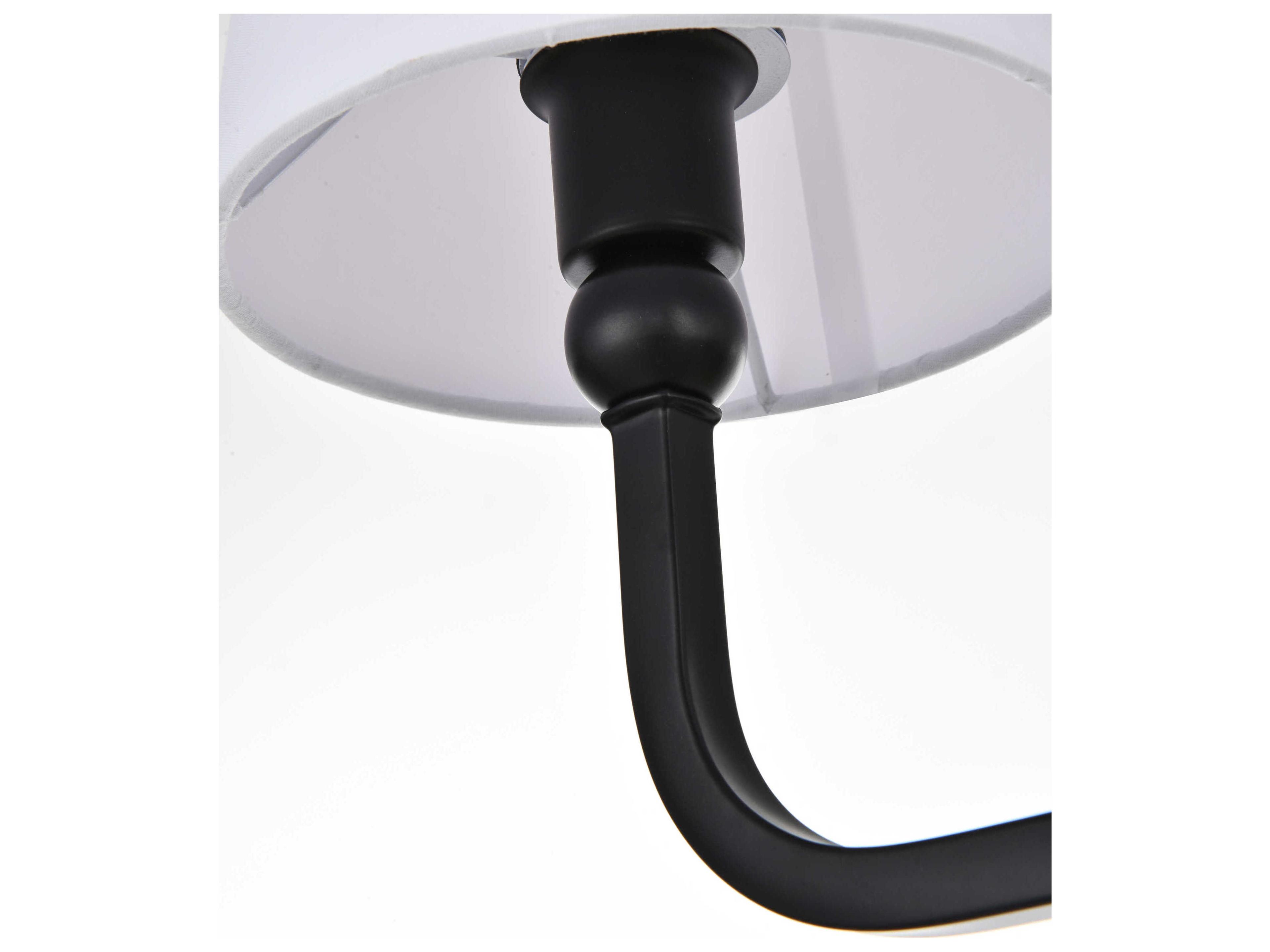 Elegant Lighting Colson 4-Light Black Glass Vanity Light