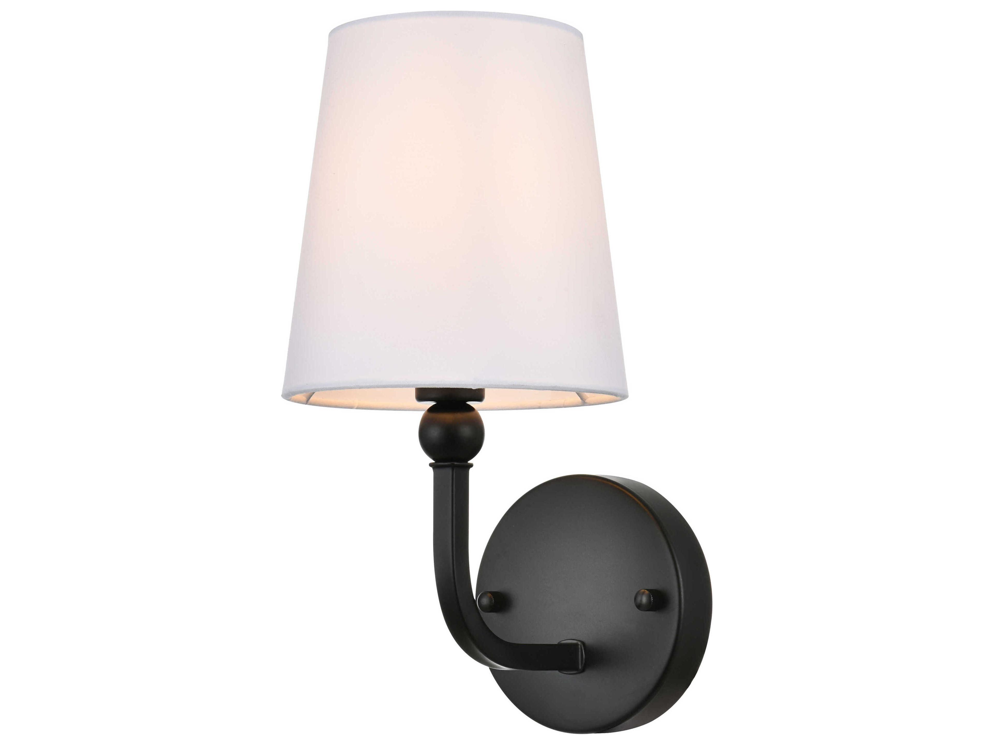Elegant Lighting Colson 1-Light Black Glass Wall Sconce
