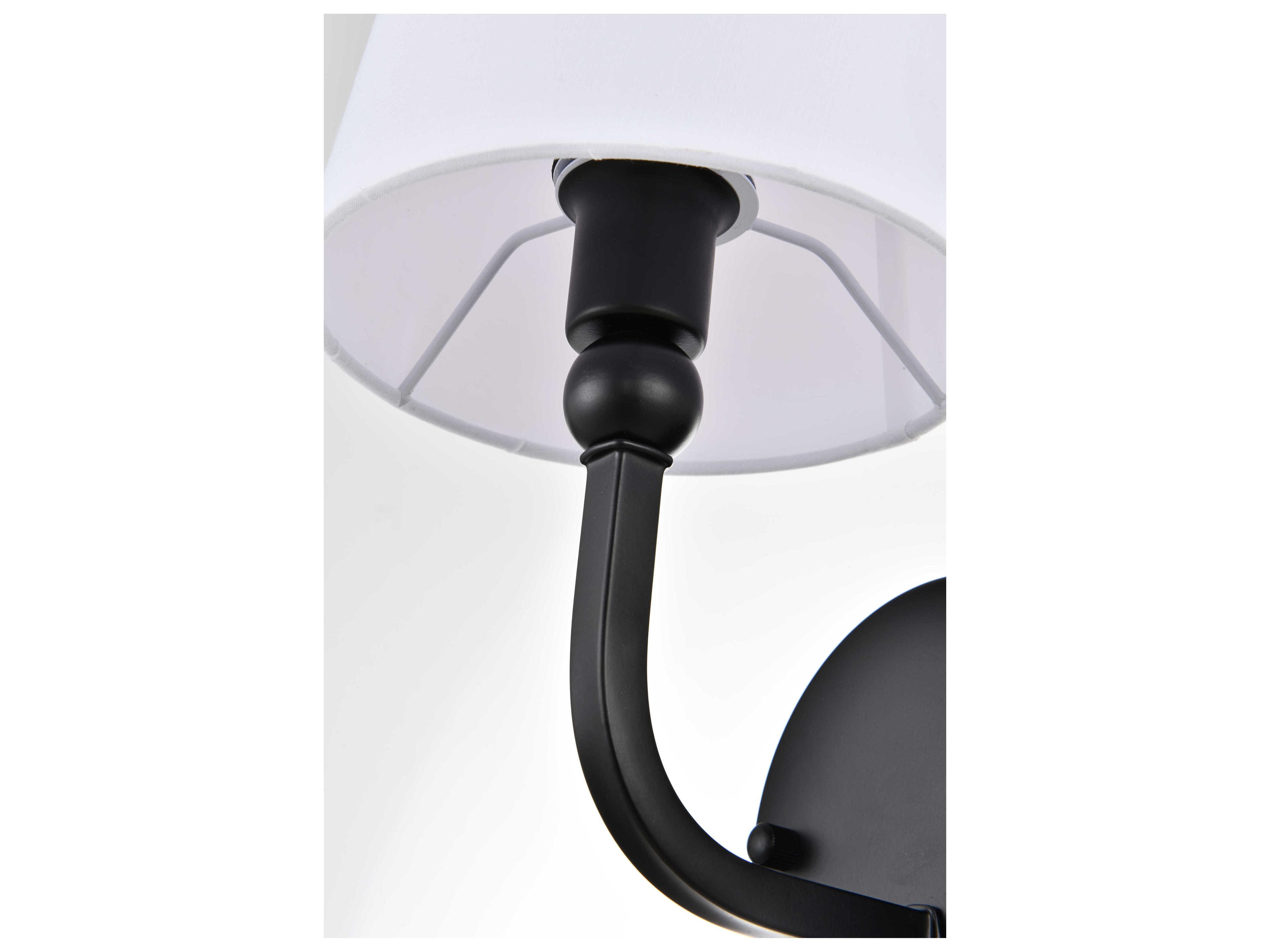 Elegant Lighting Colson 1-Light Black Glass Wall Sconce