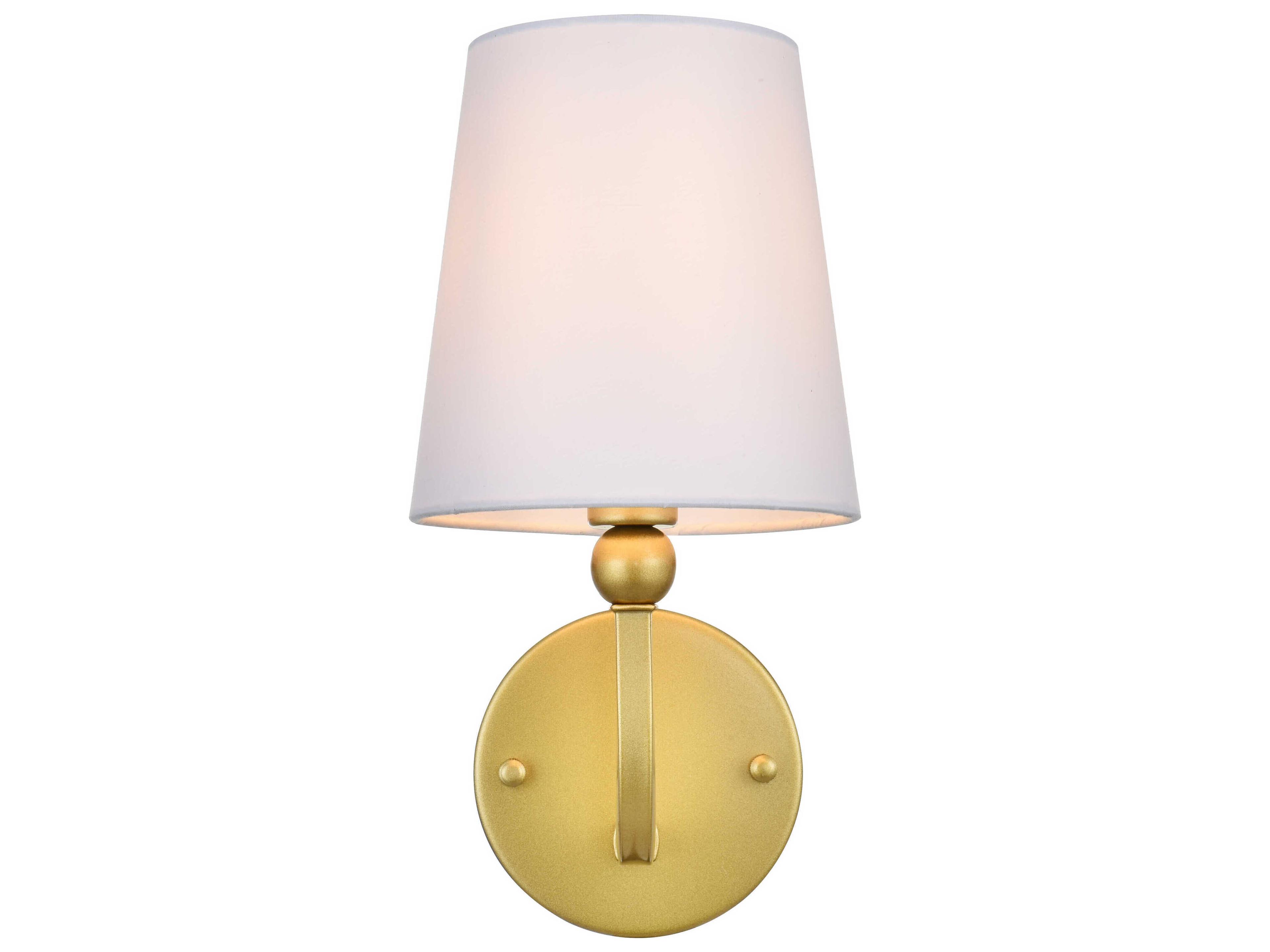 Elegant Lighting Colson 1-Light Brass Glass Wall Sconce