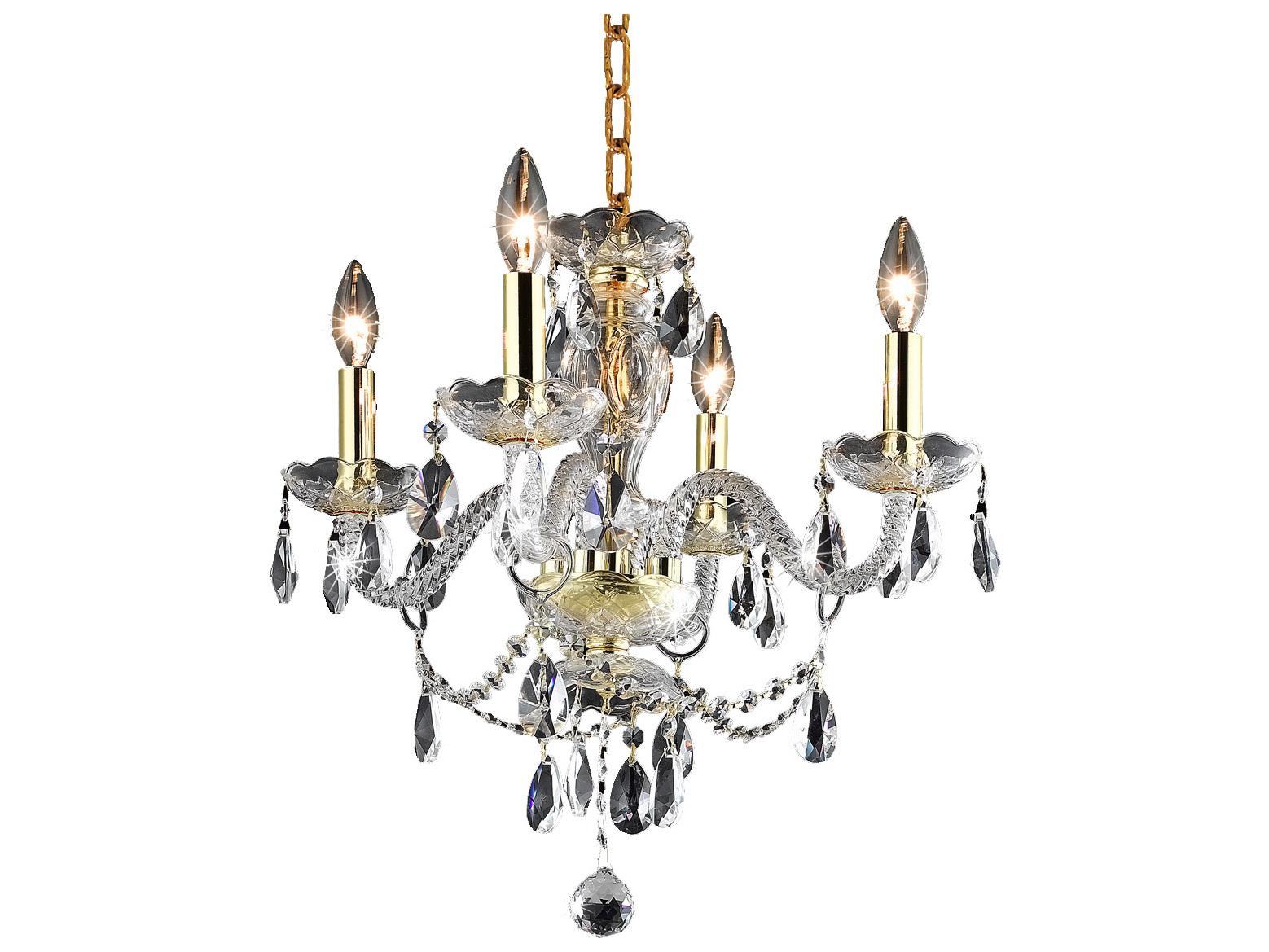 Elegant Lighting Elle 4-Light Chrome Crystal Glass Candelabra Chandelier