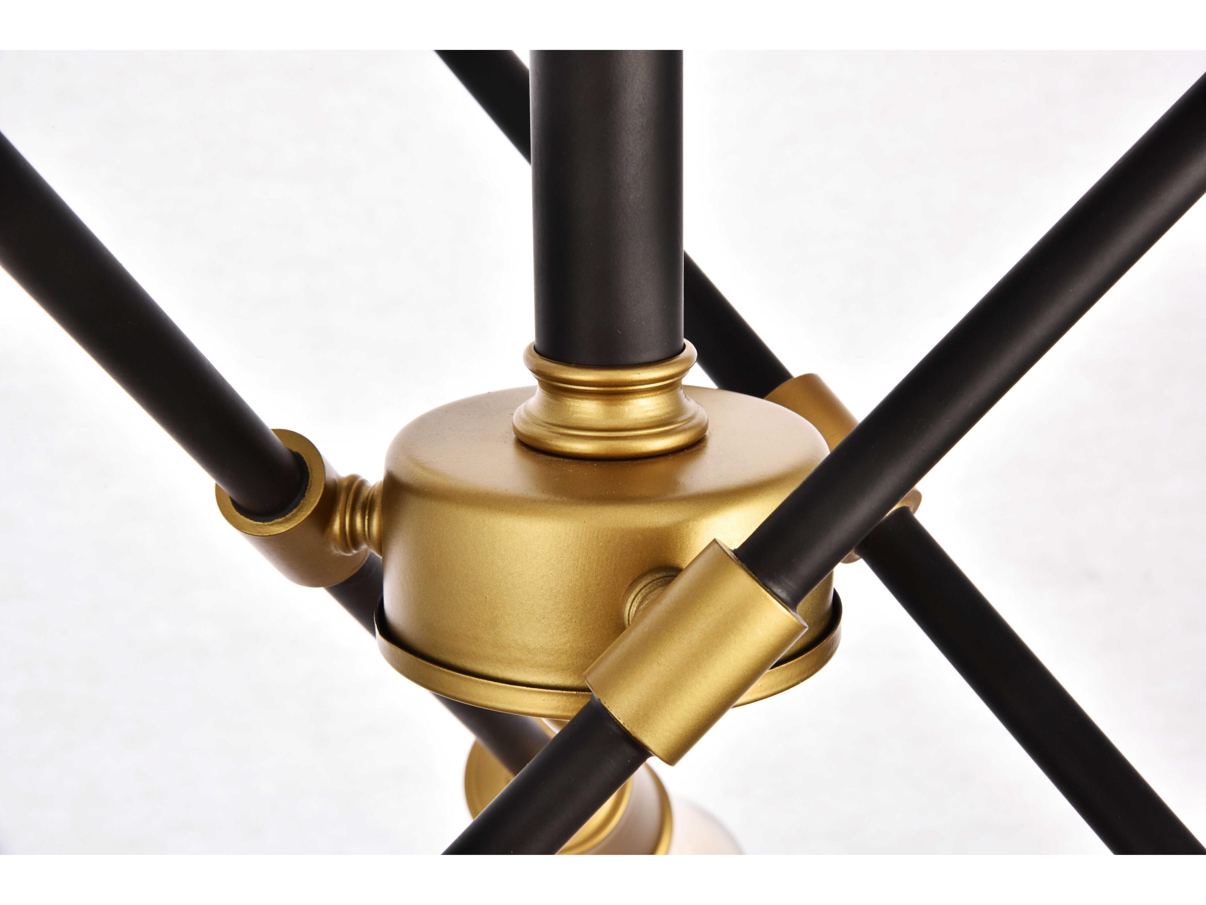 Elegant Lighting Axel 6-Light Black Brass Sputnik Semi Flush Mount