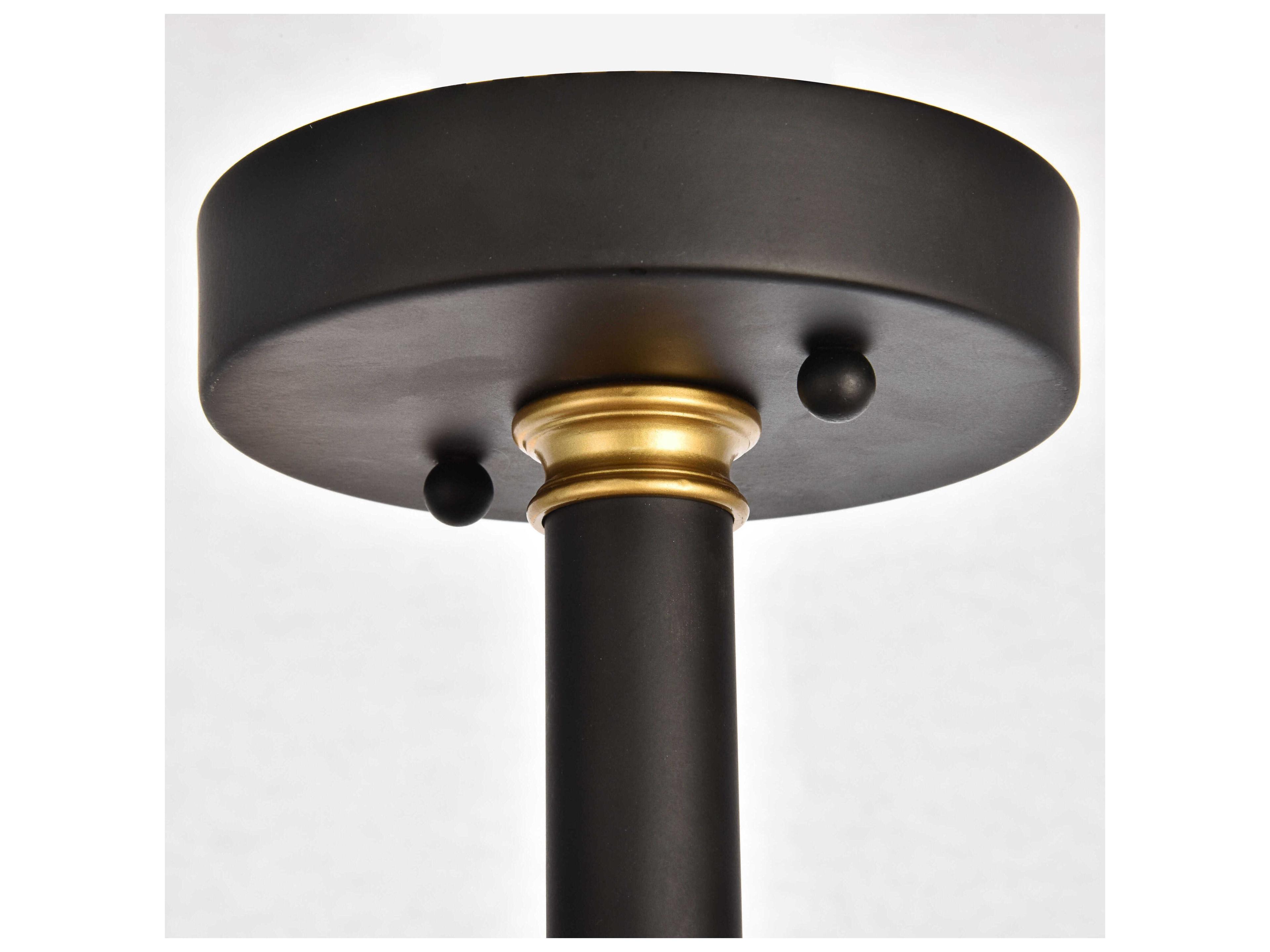 Elegant Lighting Axel 6-Light Black Brass Sputnik Semi Flush Mount