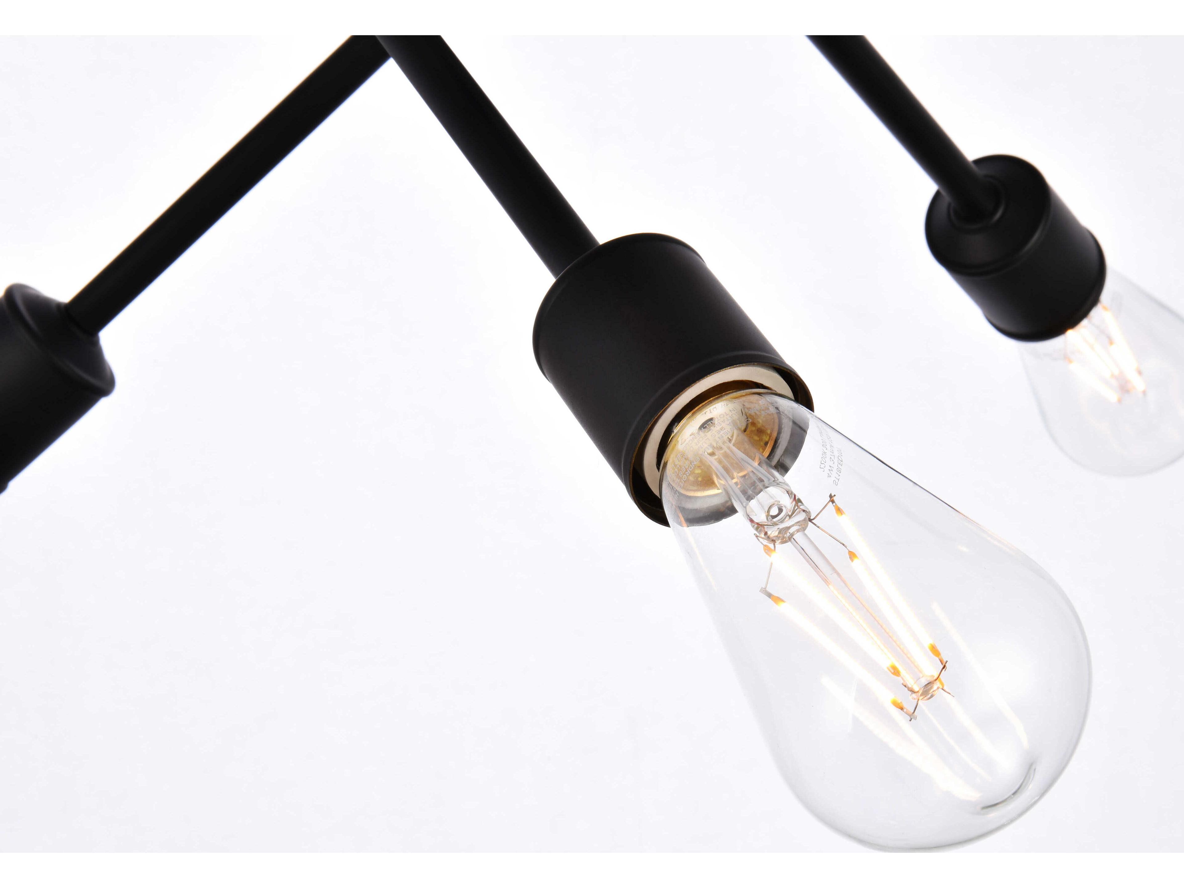 Elegant Lighting Axel 6-Light Black Sputnik Semi Flush Mount