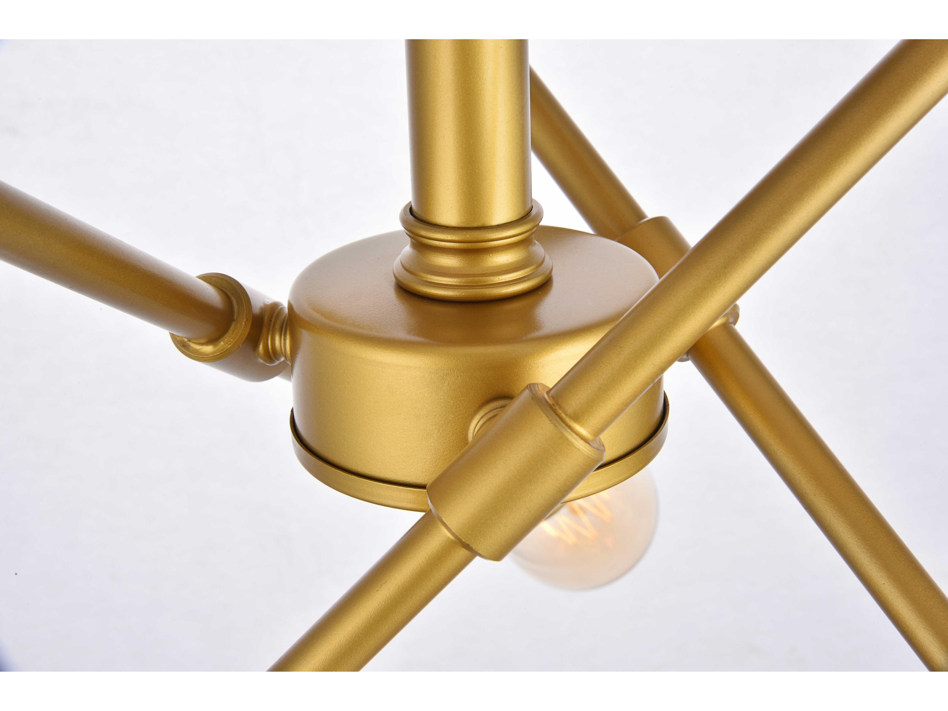 Elegant Lighting Axel 6-Light Brass Sputnik Semi Flush Mount
