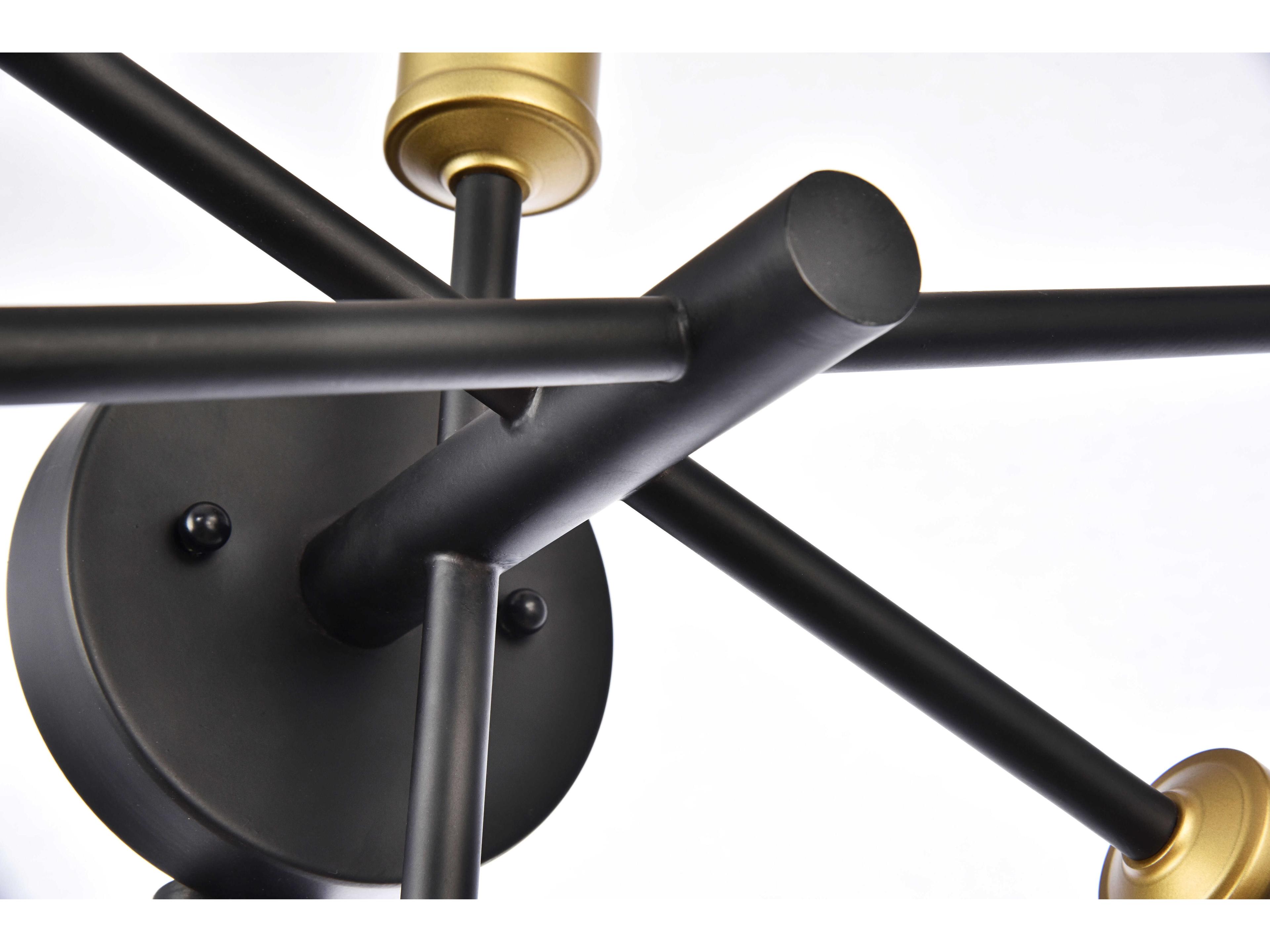 Elegant Lighting Axel 5-Light Black Brass Wall Sconce