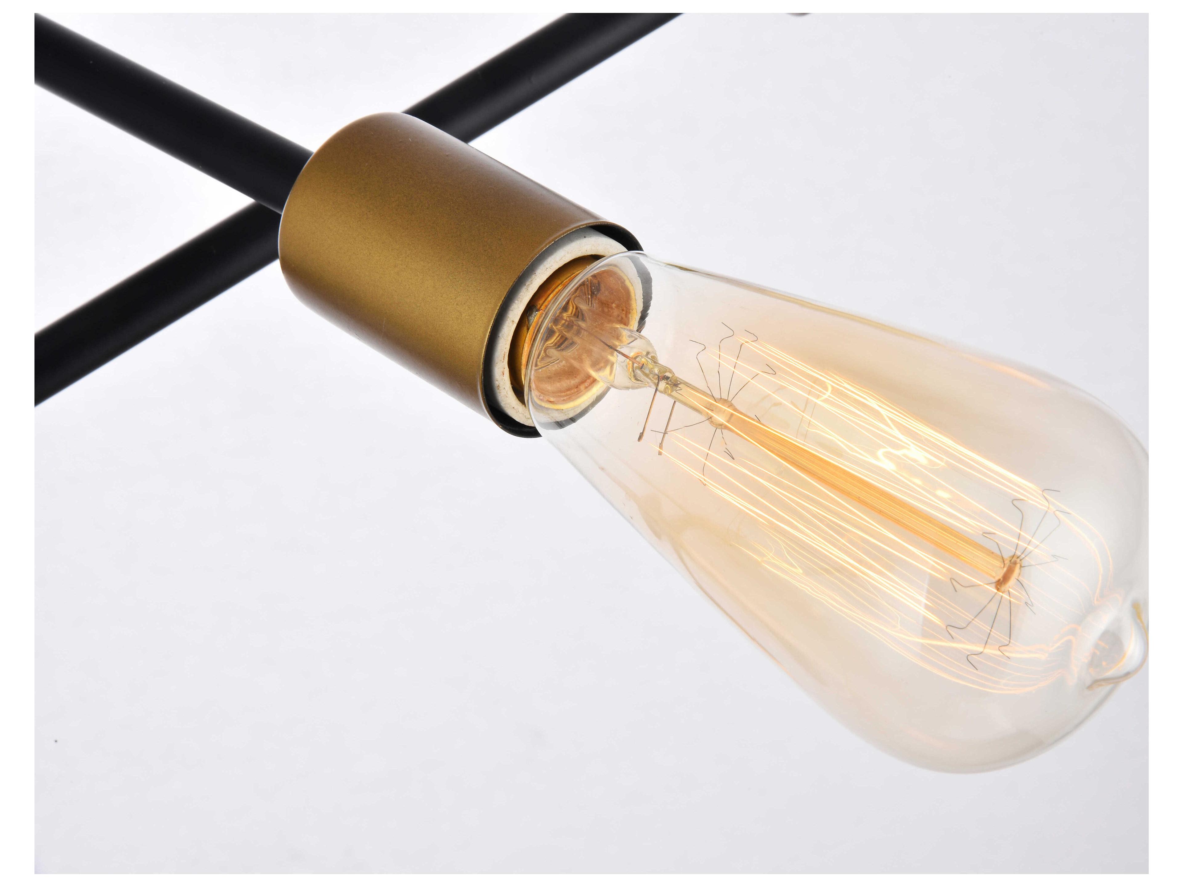 Elegant Lighting Axel 6-Light Black Brass Sputnik Pendant