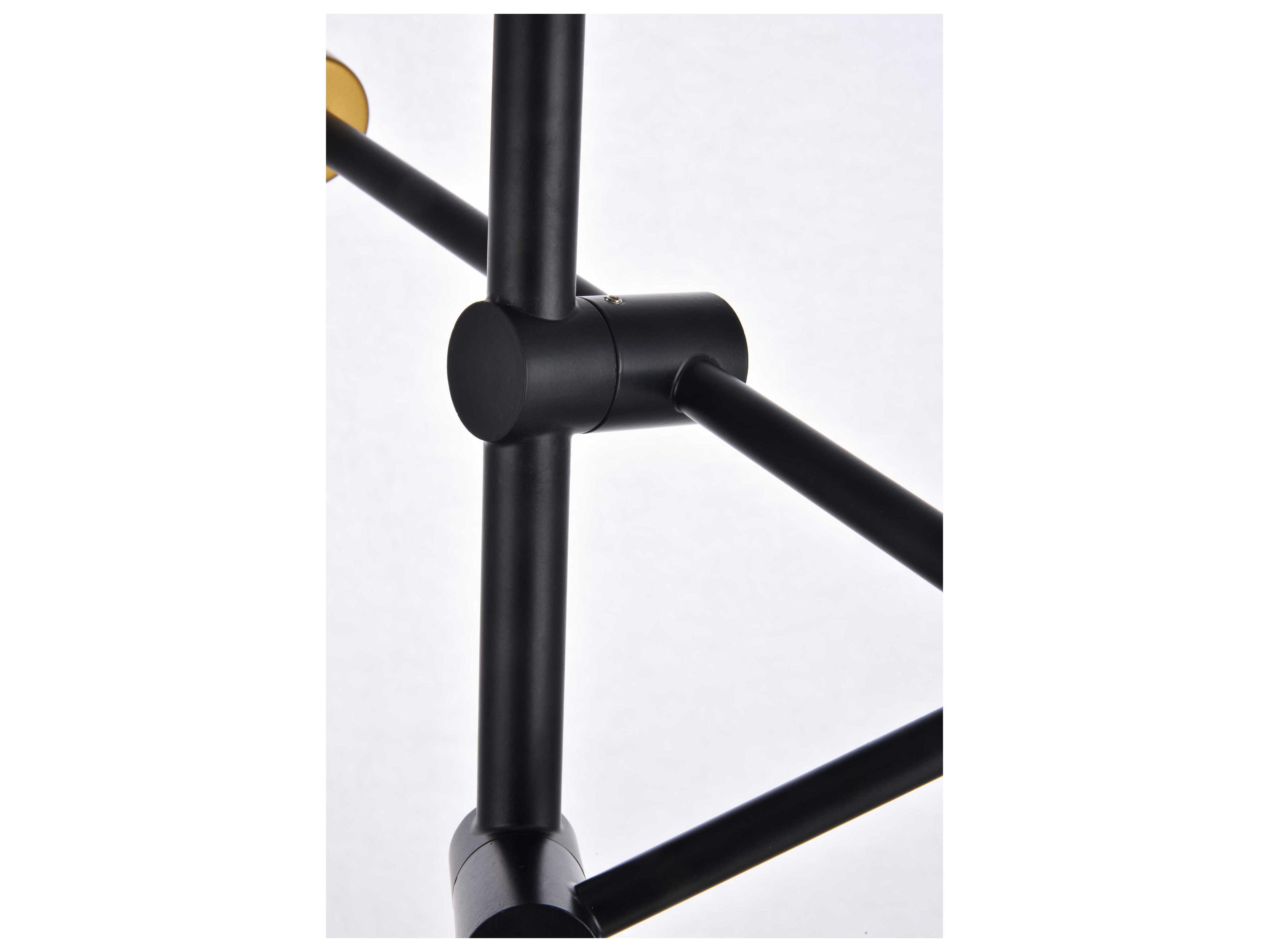 Elegant Lighting Axel 6-Light Black Brass Sputnik Pendant