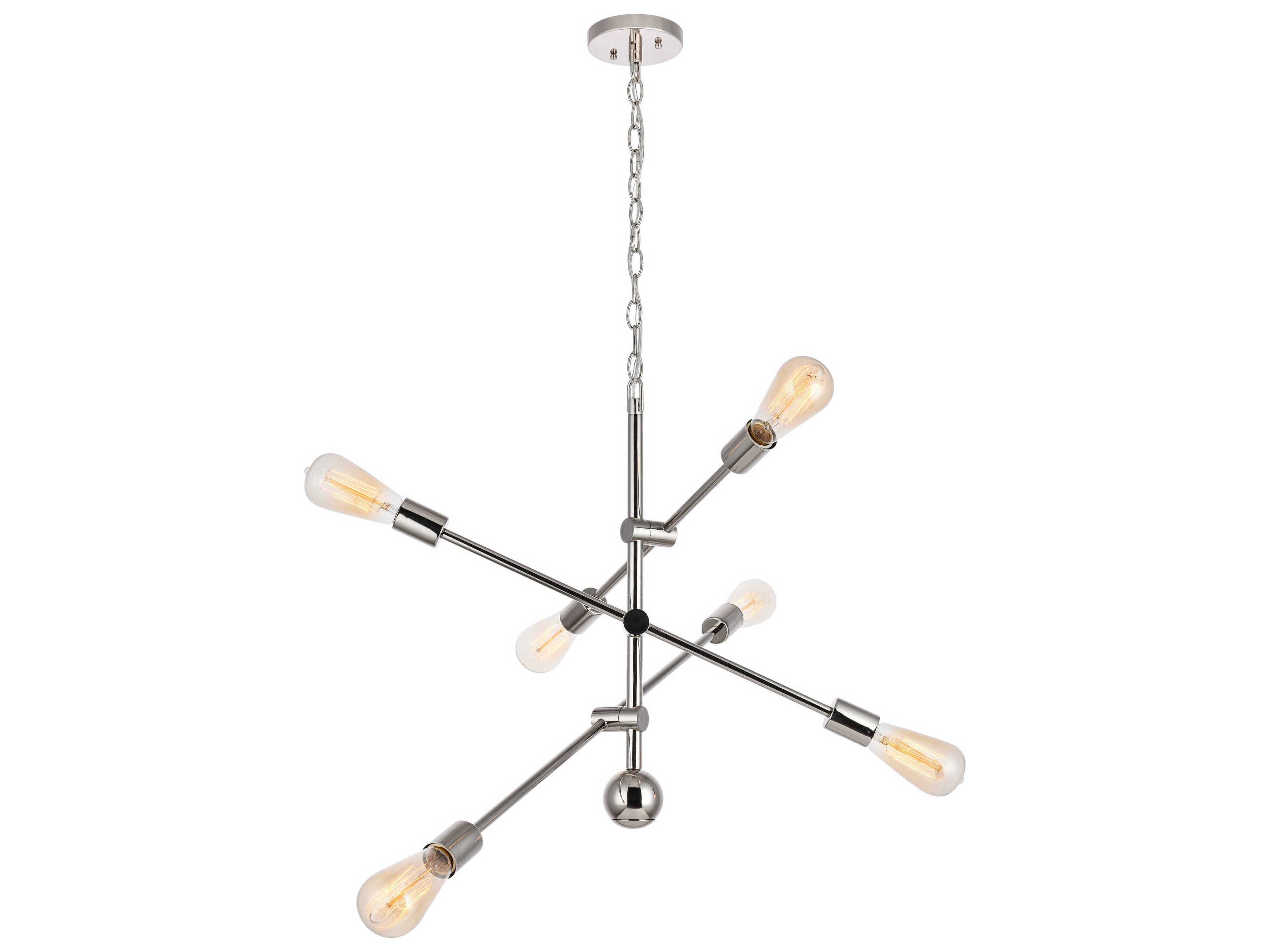 Elegant Lighting Axel 6-Light Polished Nickel Sputnik Pendant