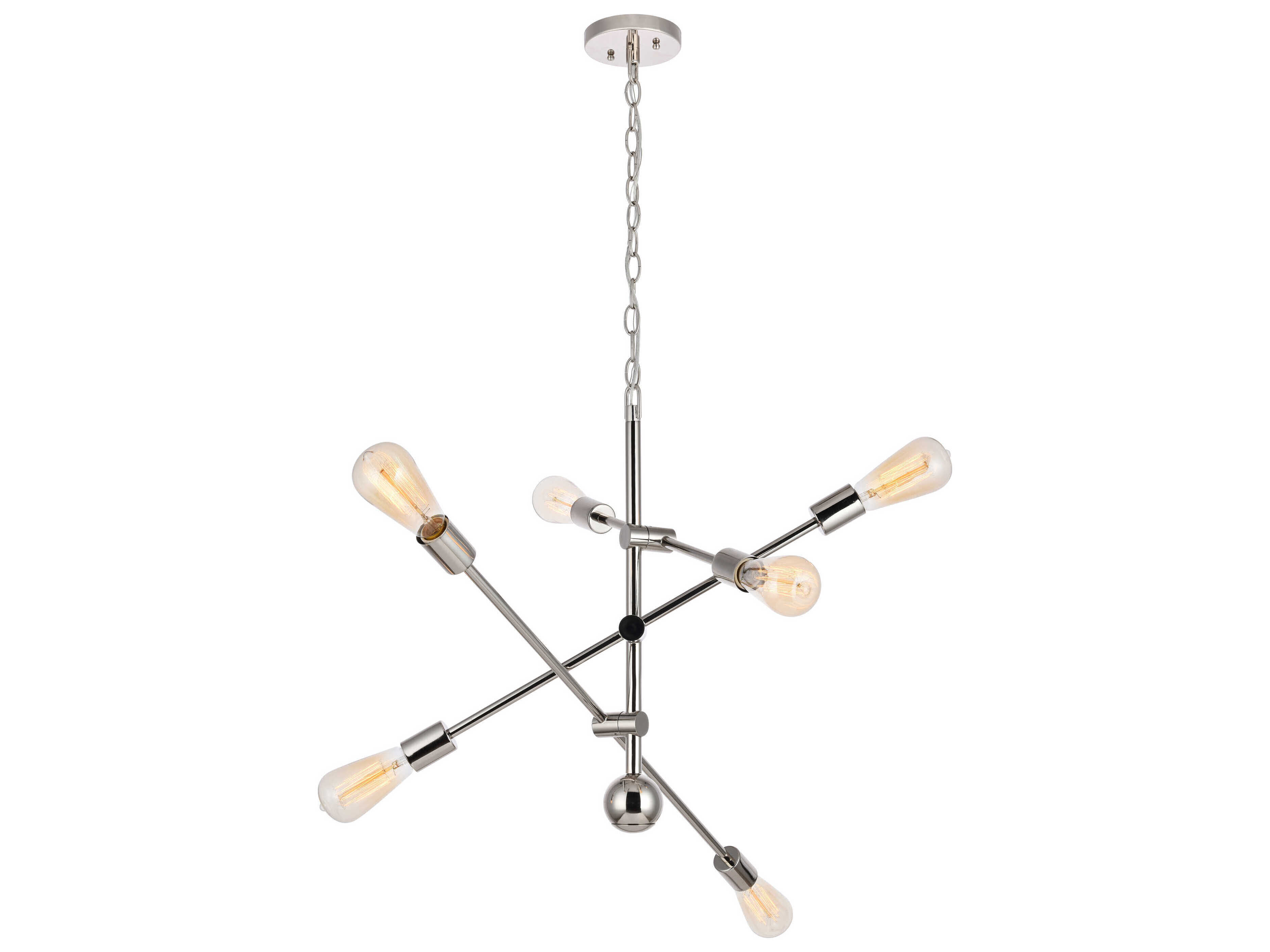 Elegant Lighting Axel 6-Light Polished Nickel Sputnik Pendant