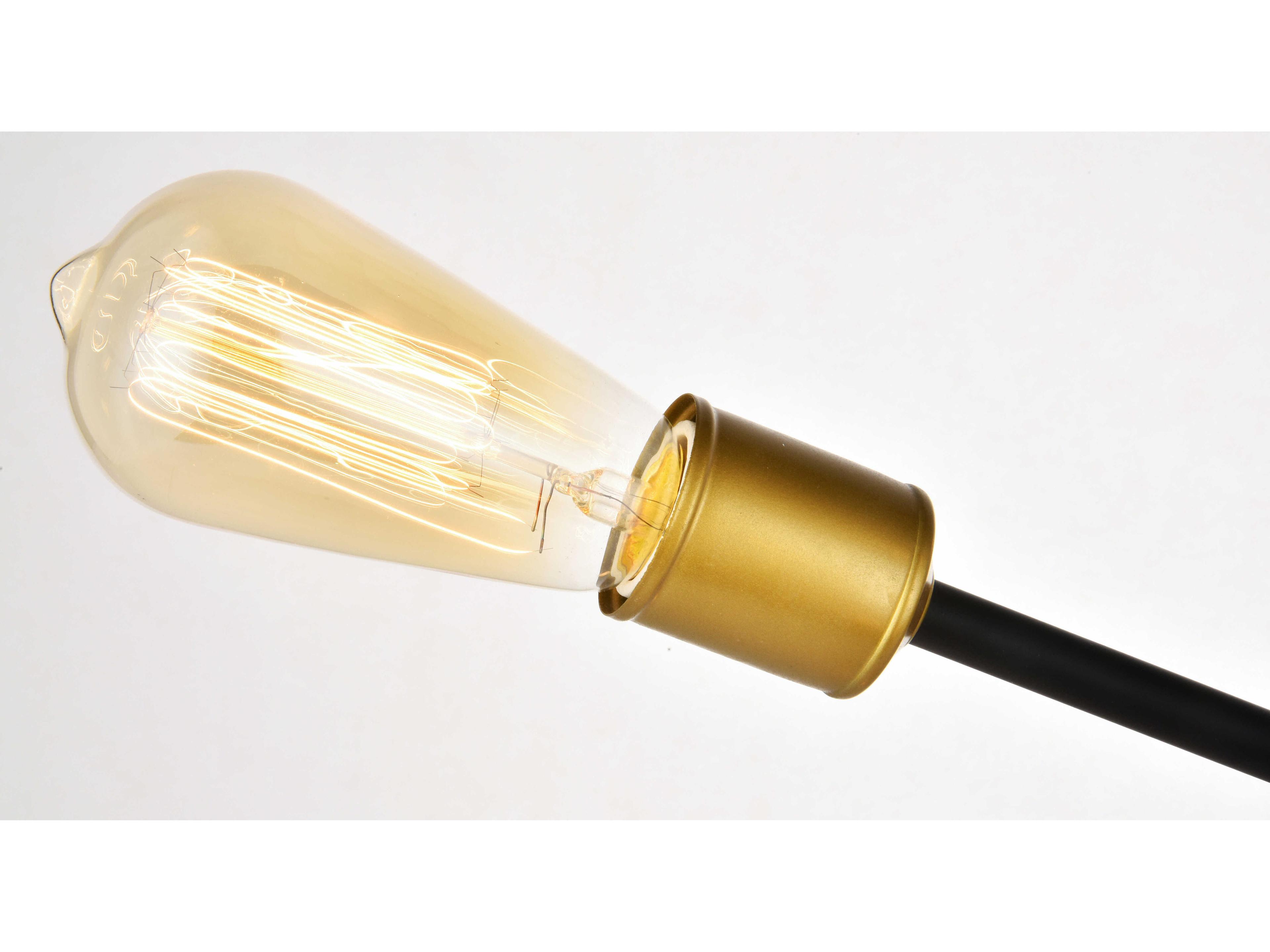 Elegant Lighting Axel 6-Light Black Brass Glass Sputnik Pendant