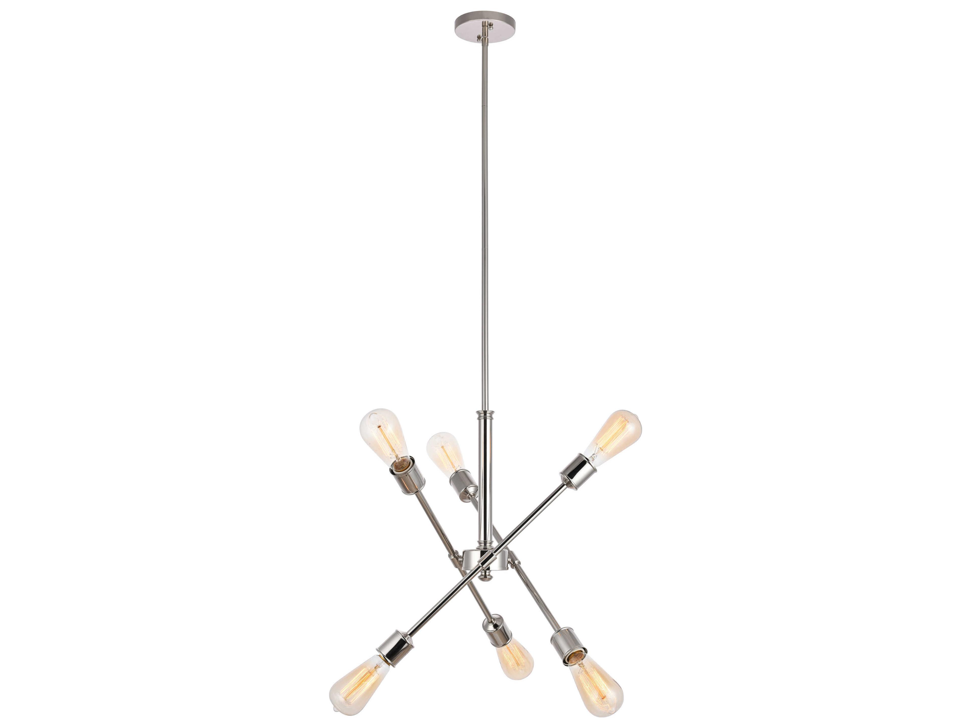 Elegant Lighting Axel 6-Light Polished Nickel Sputnik Pendant
