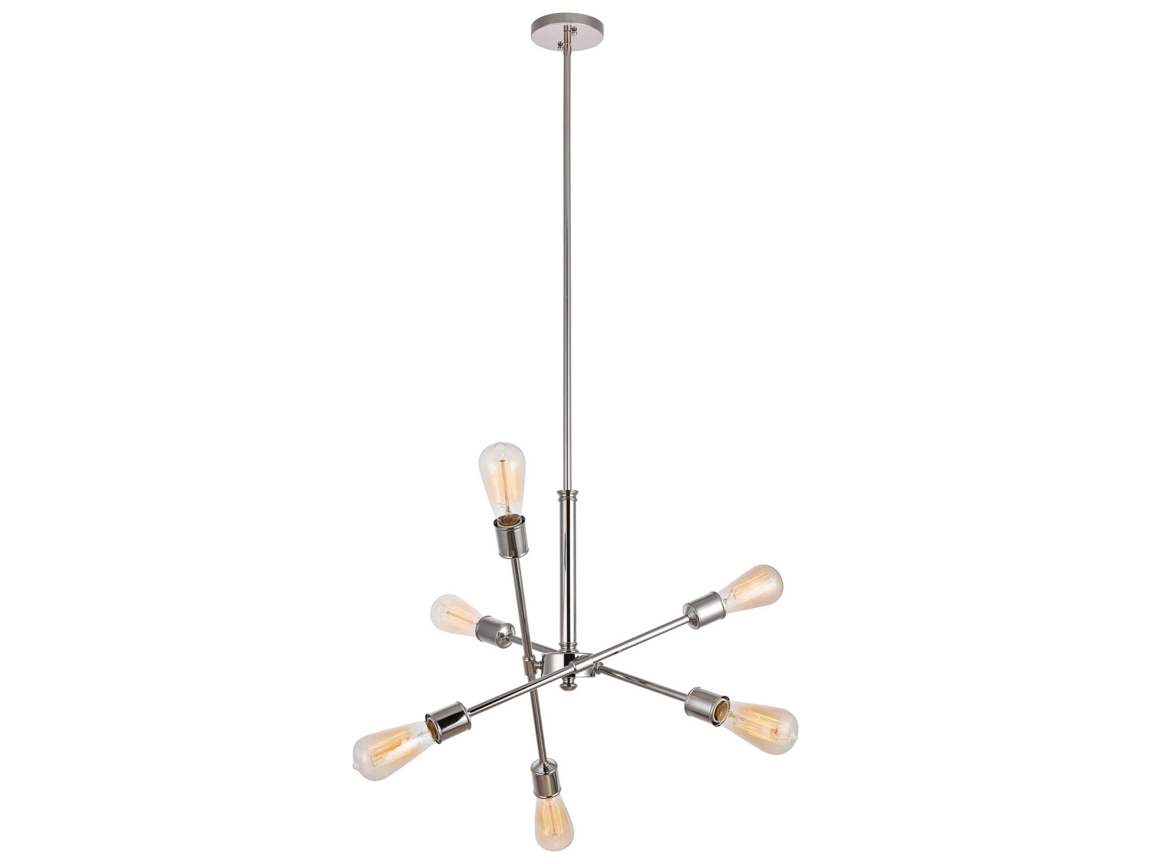 Elegant Lighting Axel 6-Light Polished Nickel Sputnik Pendant