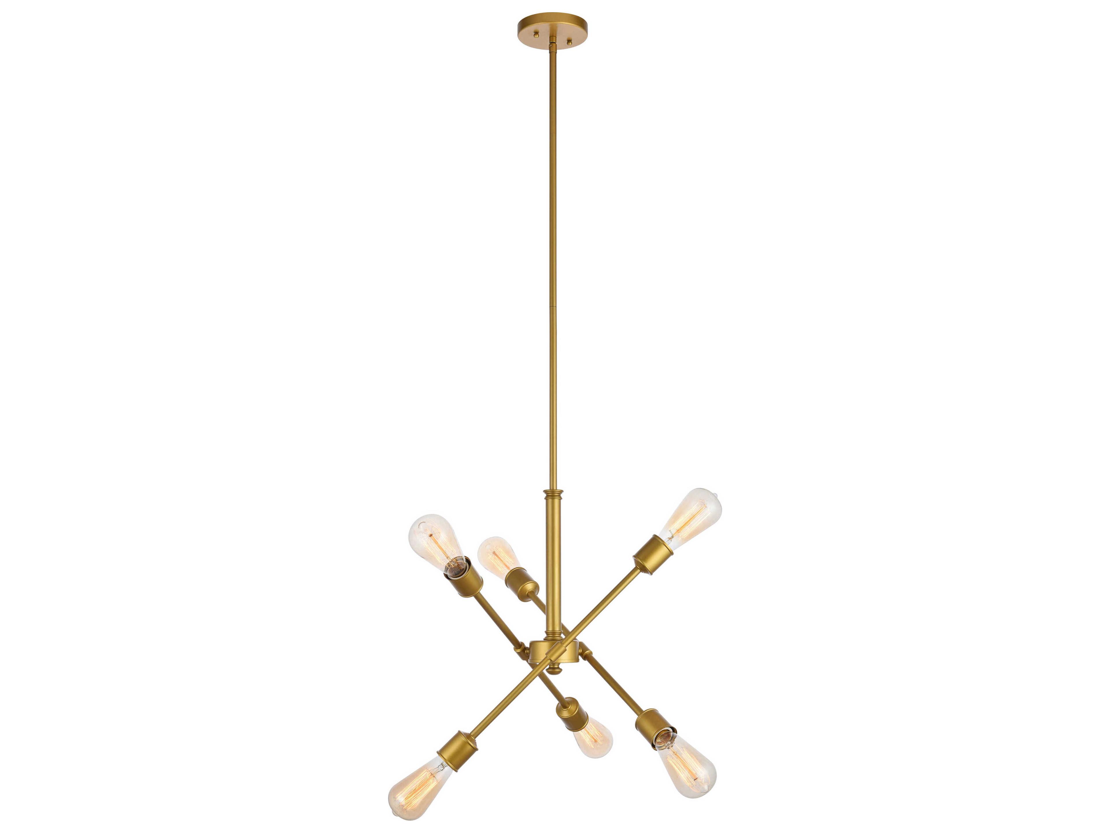 Elegant Lighting Axel 6-Light Brass Sputnik Pendant