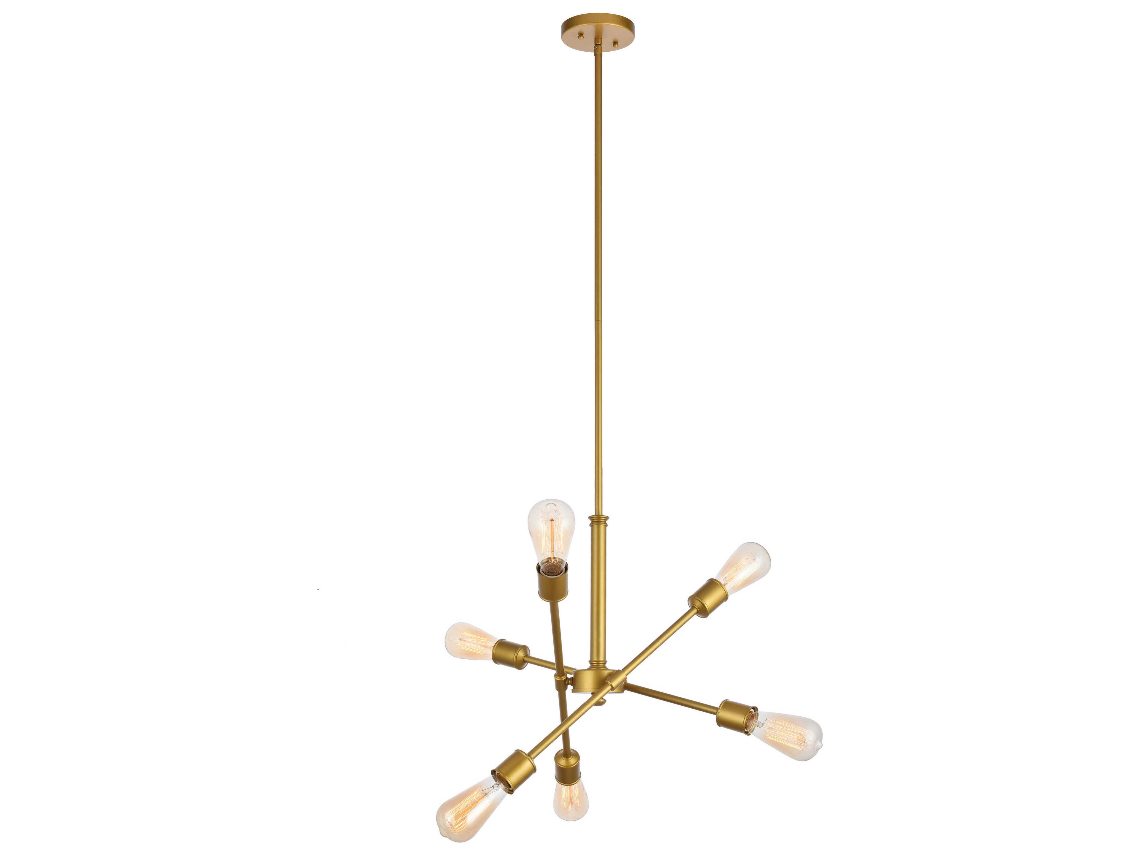 Elegant Lighting Axel 6-Light Brass Sputnik Pendant