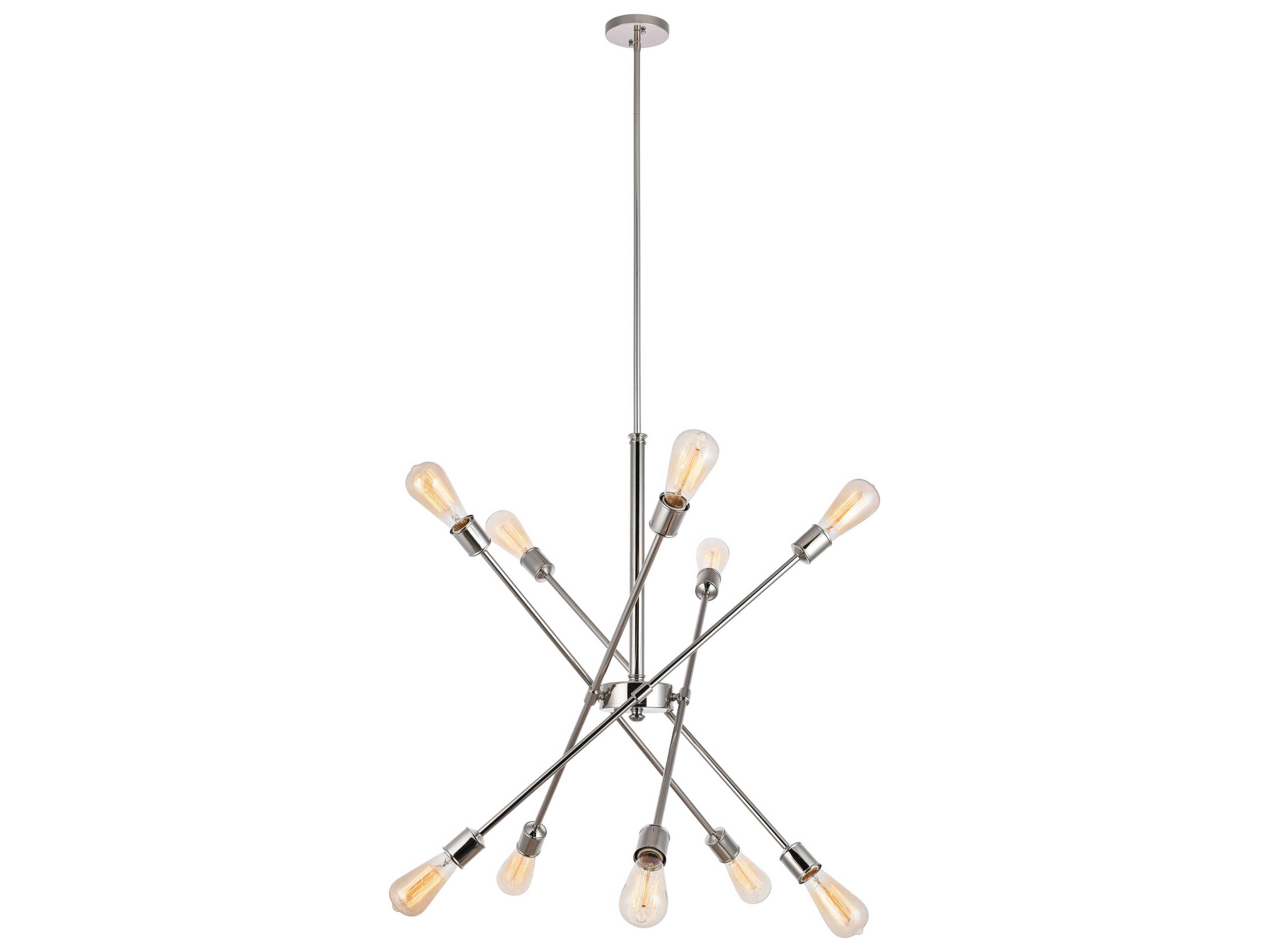 Elegant Lighting Axel 10-Light Polished Nickel Sputnik Pendant