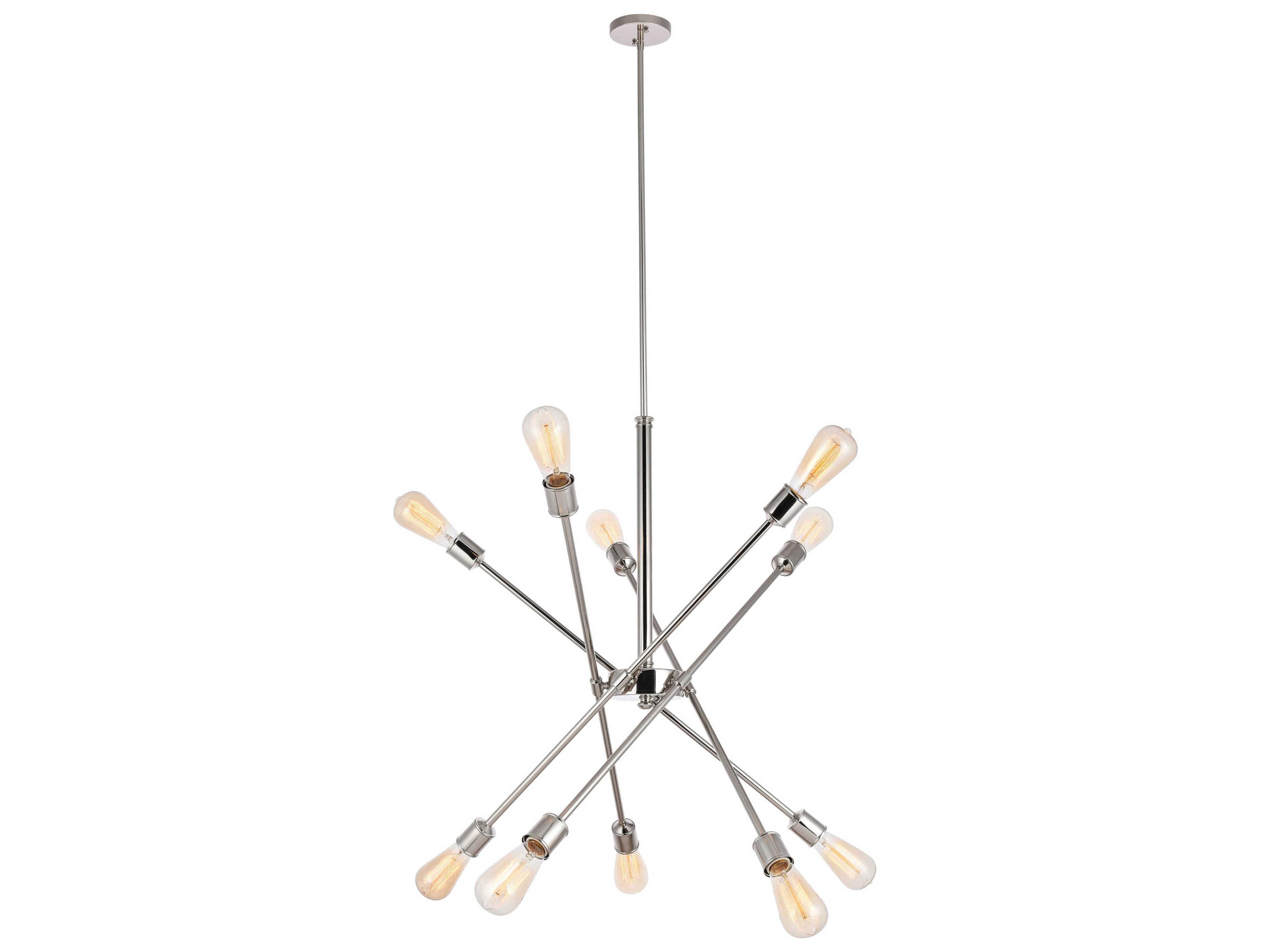 Elegant Lighting Axel 10-Light Polished Nickel Sputnik Pendant