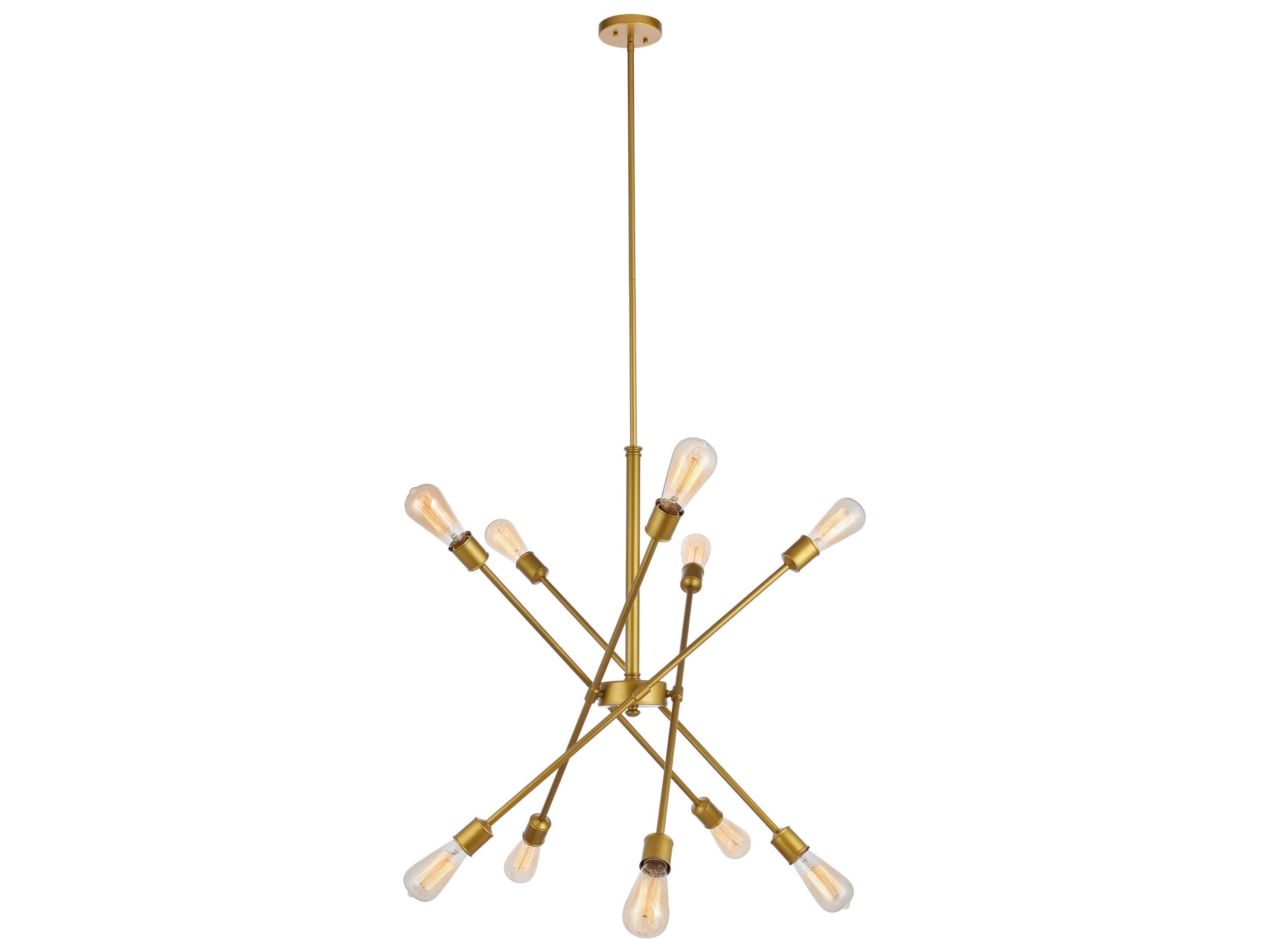 Elegant Lighting Axel 10-Light Brass Sputnik Pendant