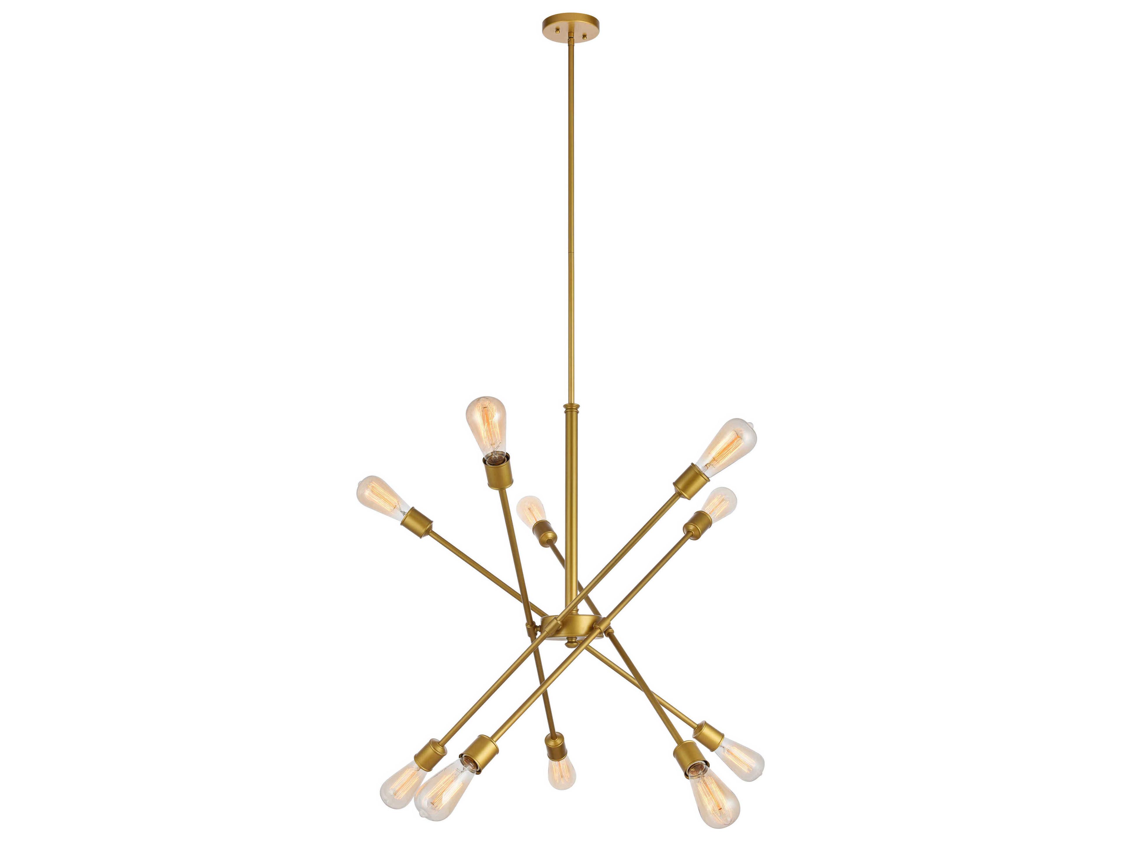 Elegant Lighting Axel 10-Light Brass Sputnik Pendant