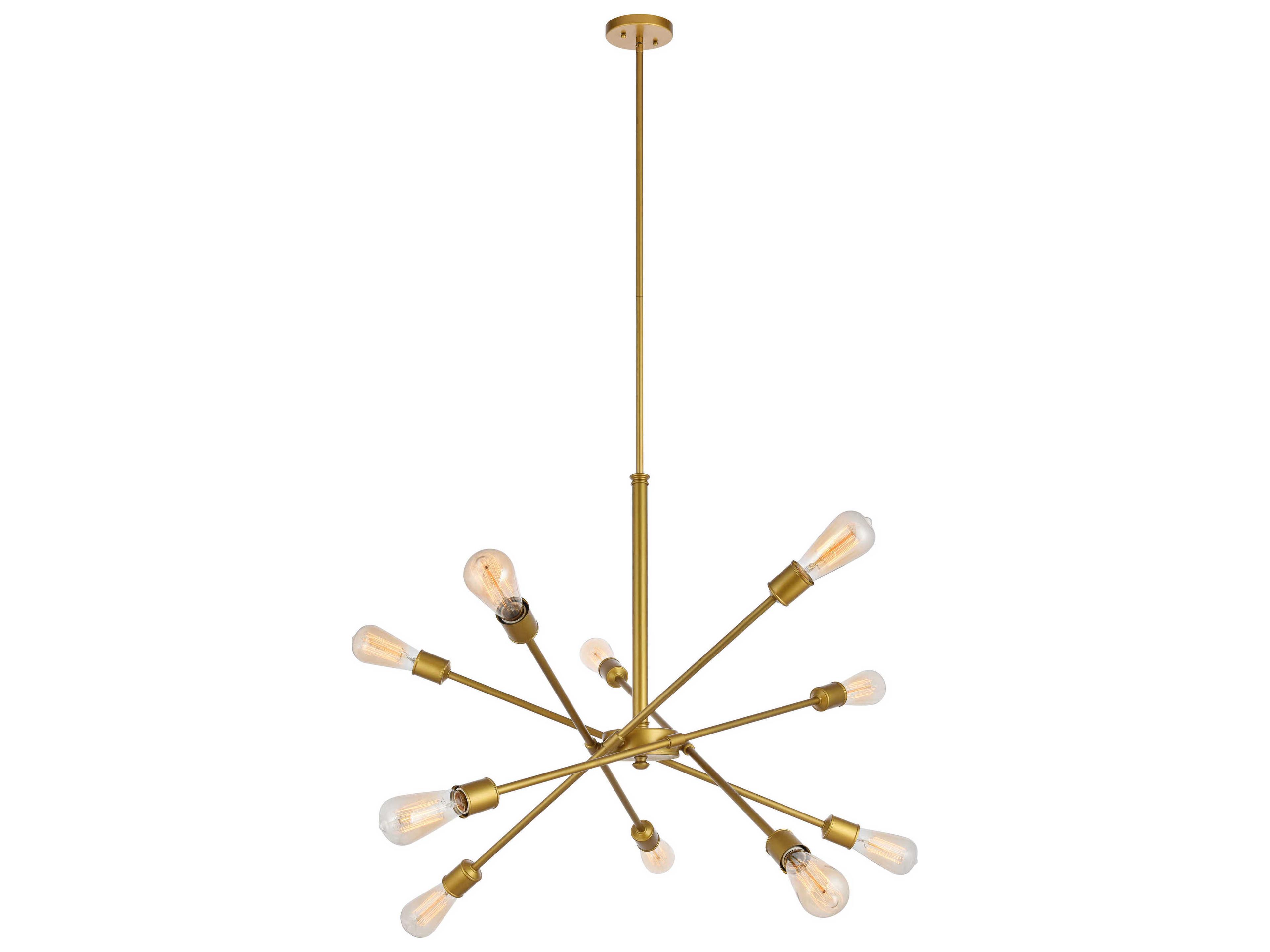 Elegant Lighting Axel 10-Light Brass Sputnik Pendant