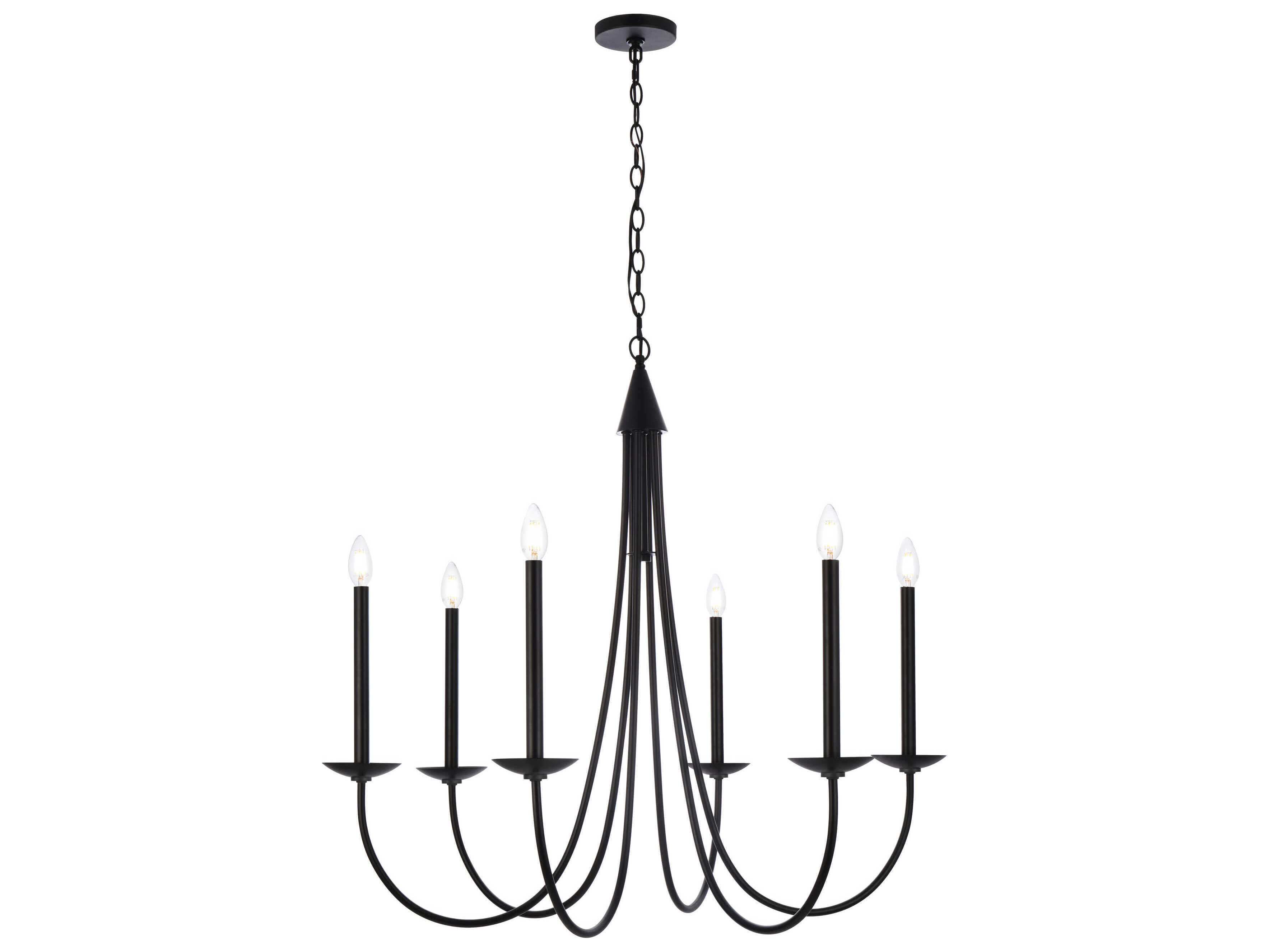 Elegant Lighting Cohen 6-Light Black Chandelier