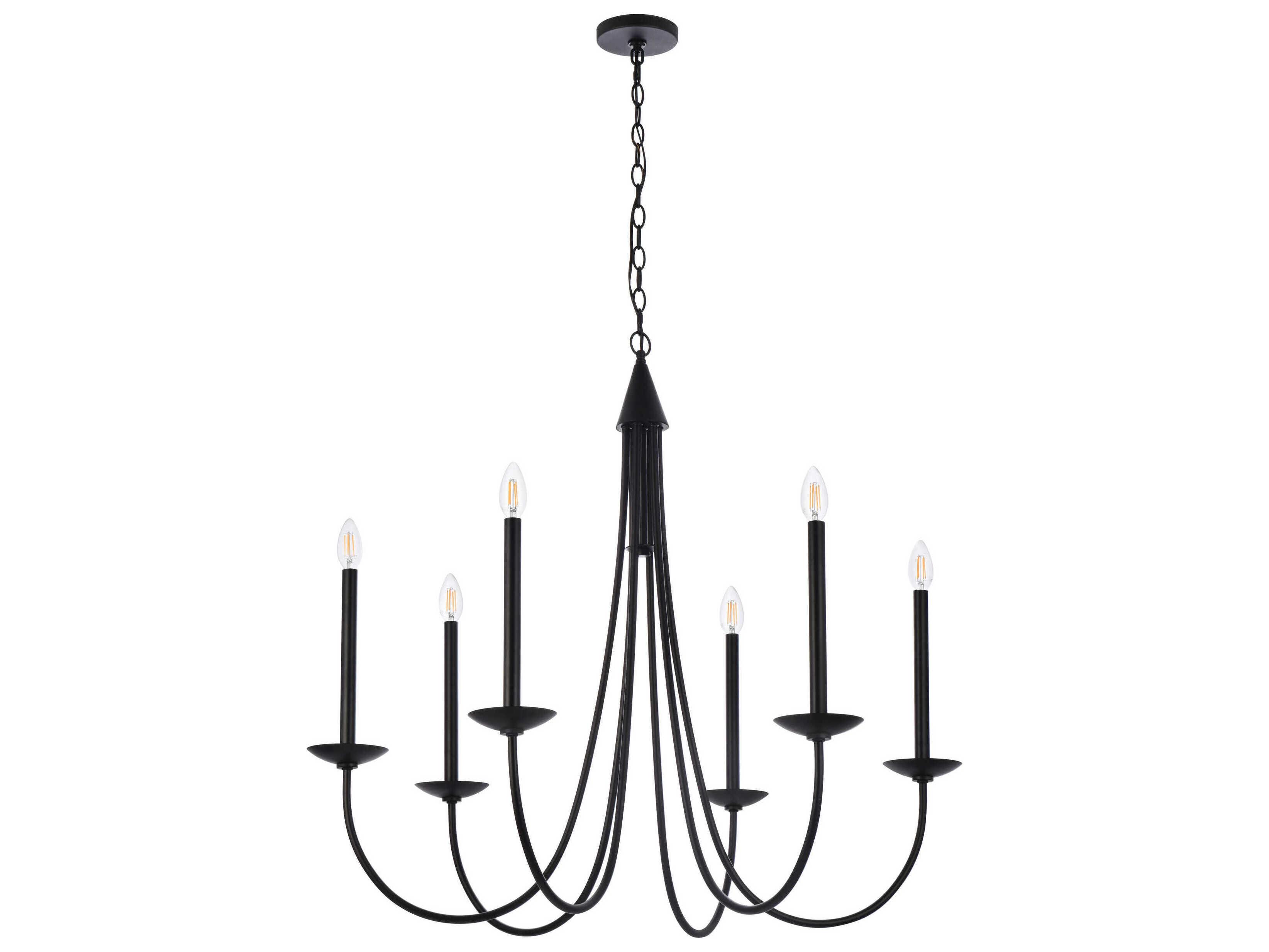 Elegant Lighting Cohen 6-Light Black Chandelier