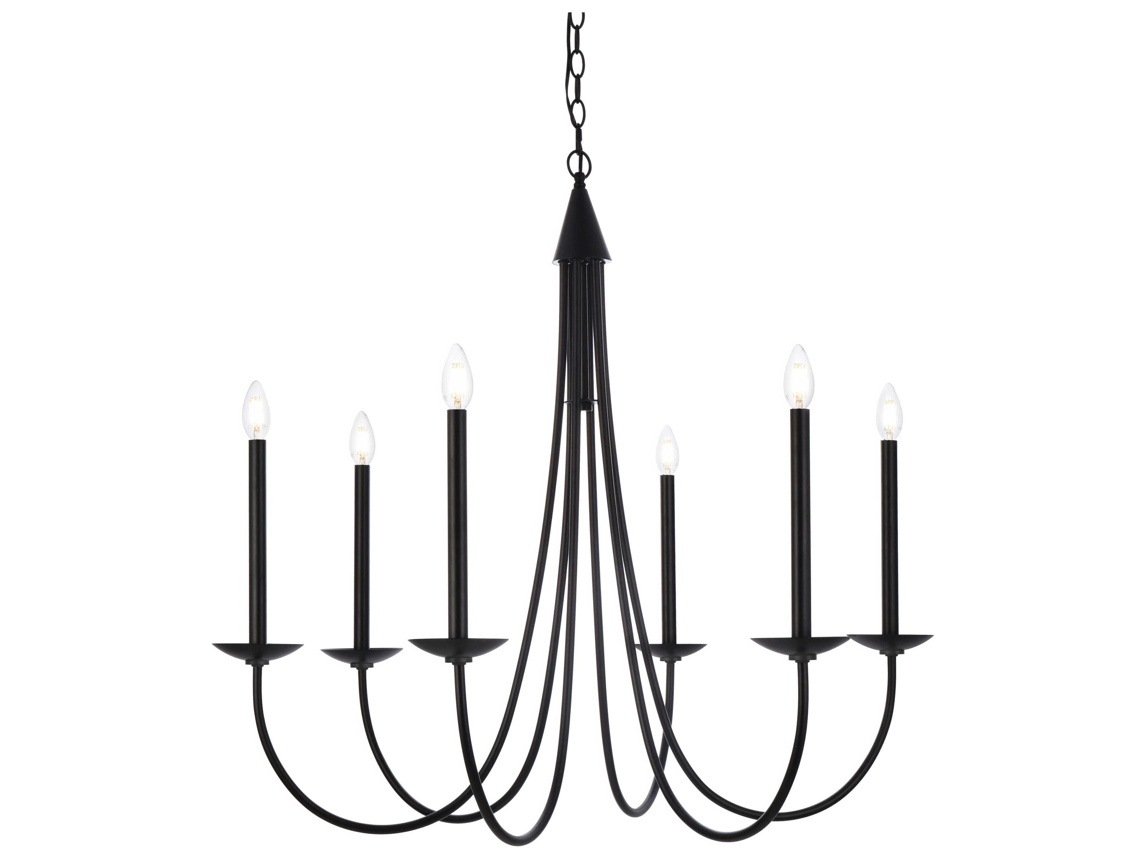 Elegant Lighting Cohen 6-Light Black Chandelier