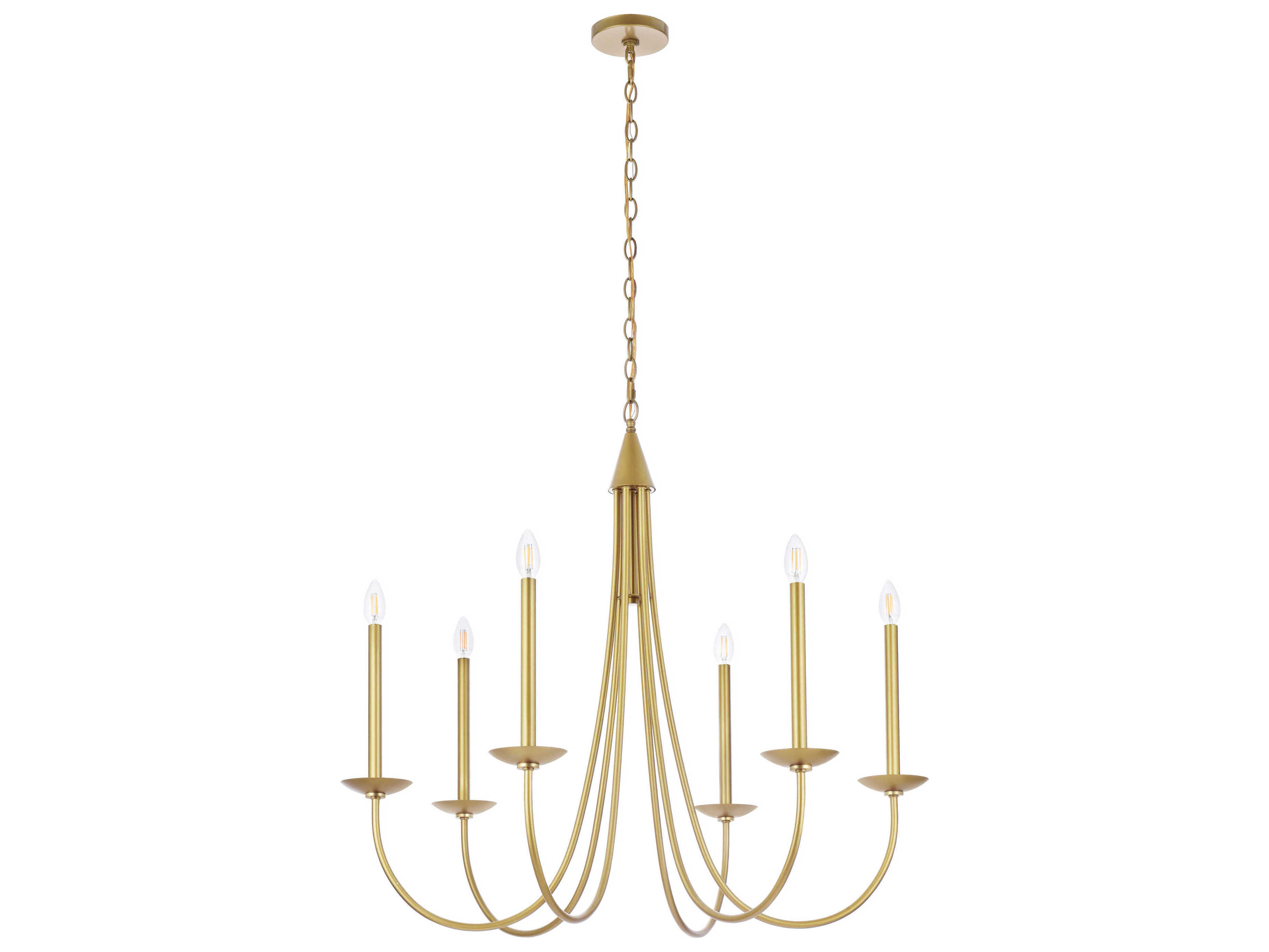 Elegant Lighting Cohen 6-Light Brass Chandelier