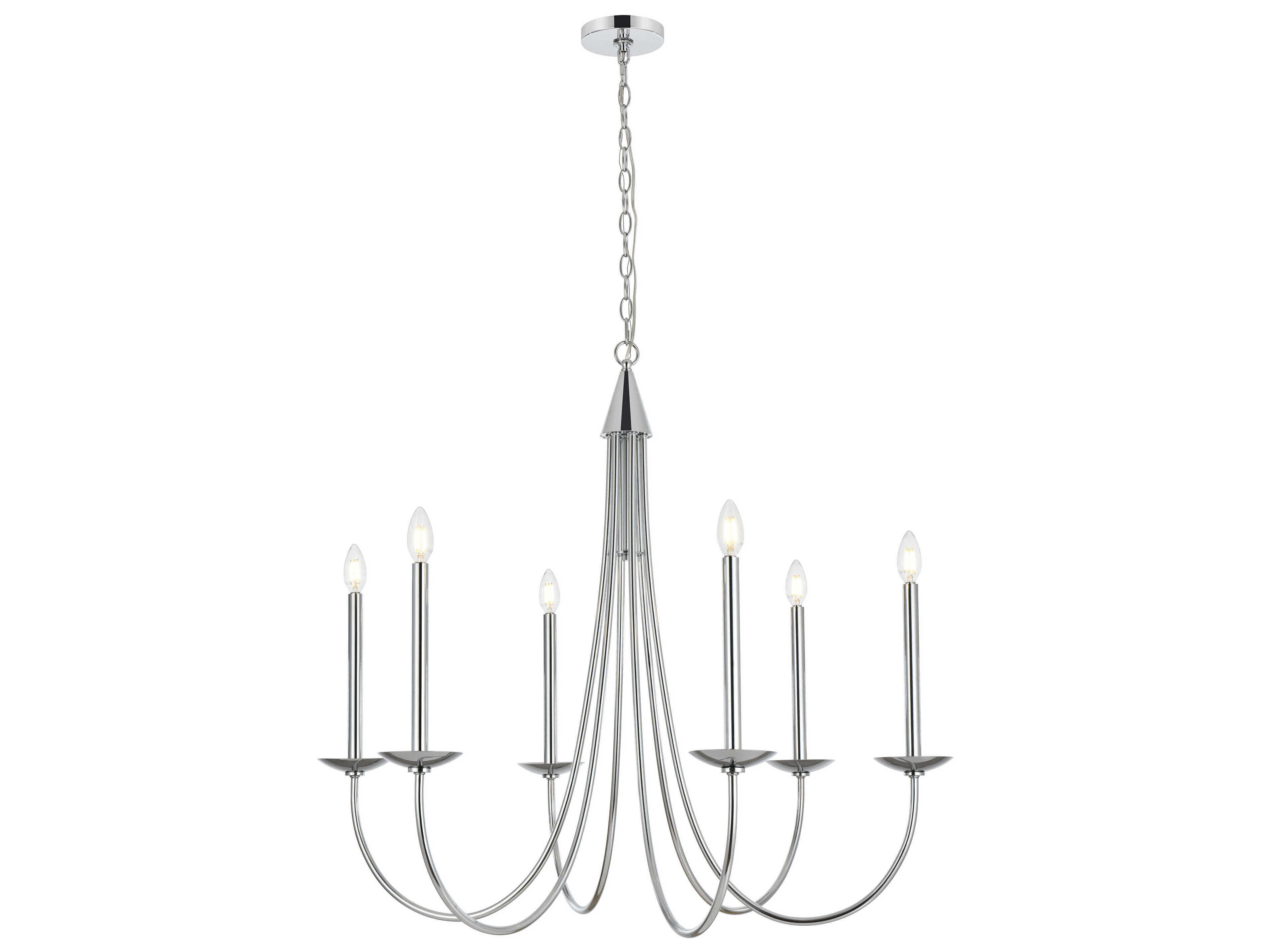 Elegant Lighting Cohen 6-Light Chrome Chandelier