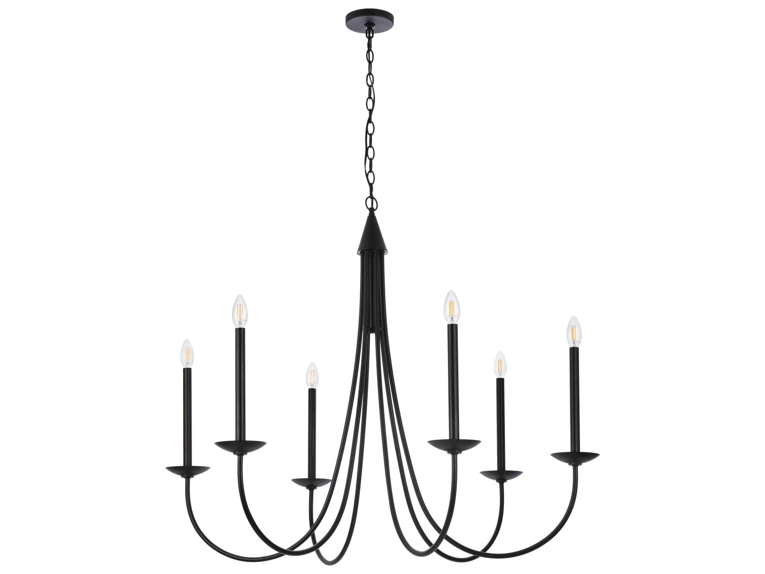 Elegant Lighting Cohen 6-Light Black Chandelier