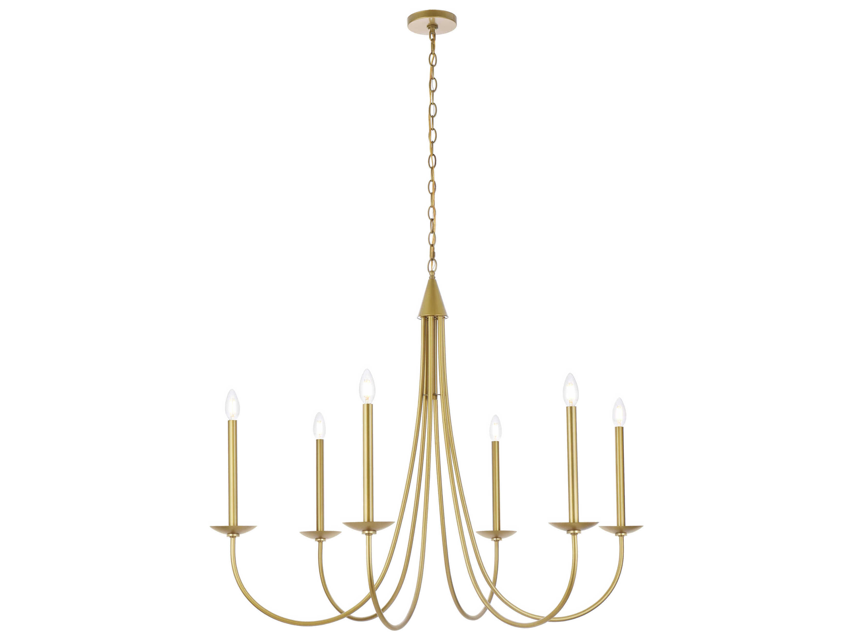 Elegant Lighting Cohen 6-Light Brass Chandelier