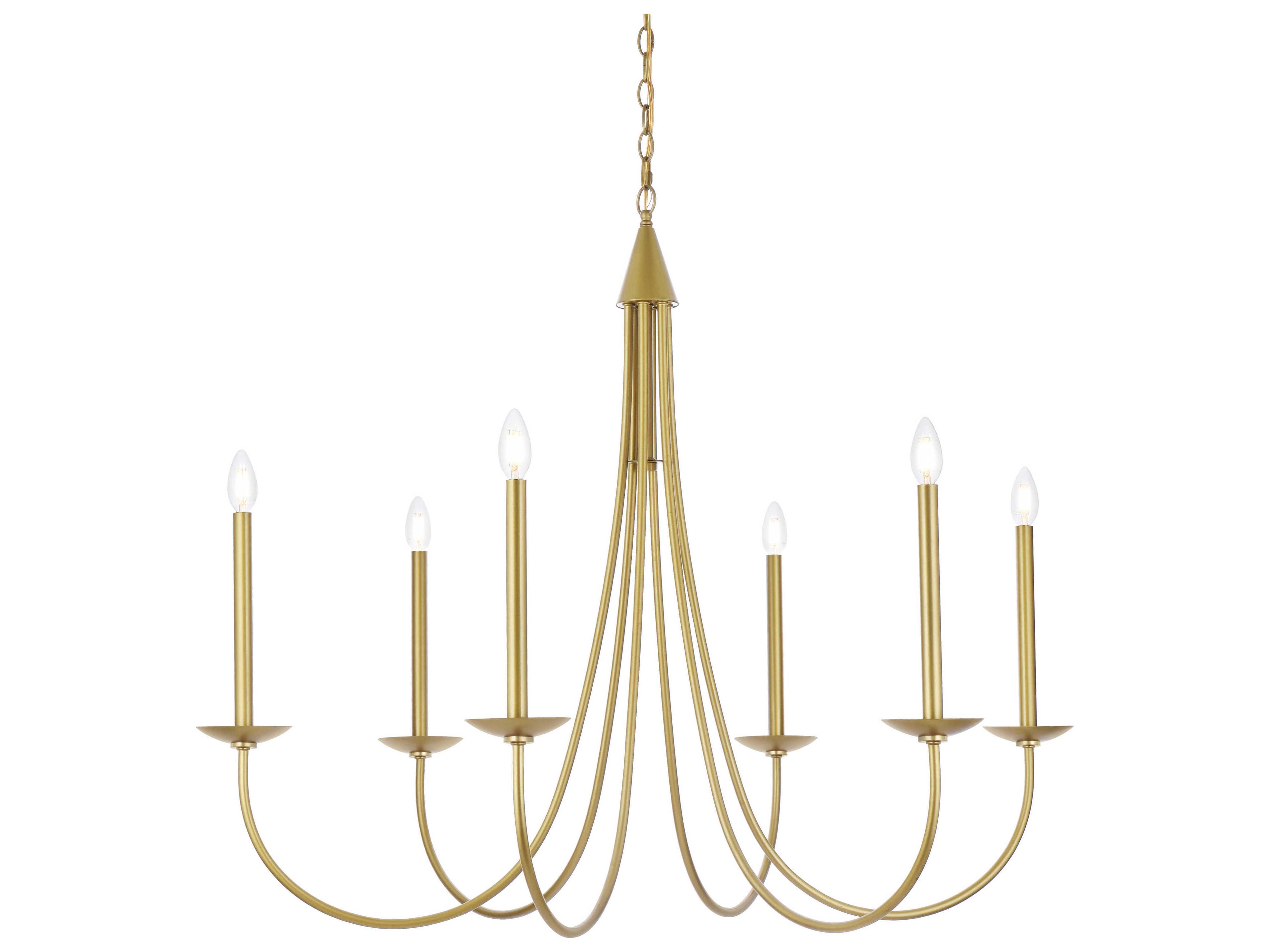 Elegant Lighting Cohen 6-Light Brass Chandelier