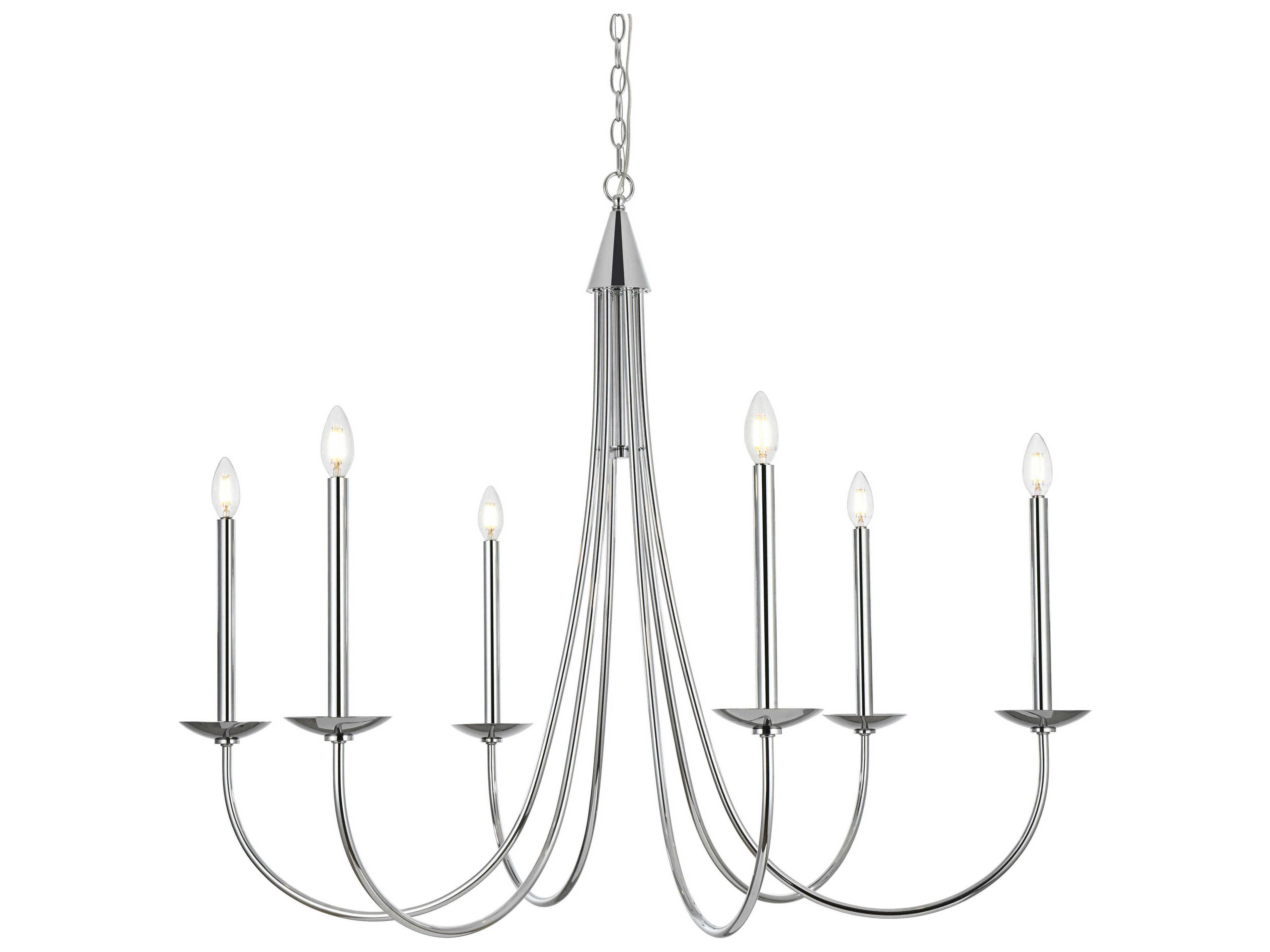 Elegant Lighting Cohen 6-Light Chrome Chandelier