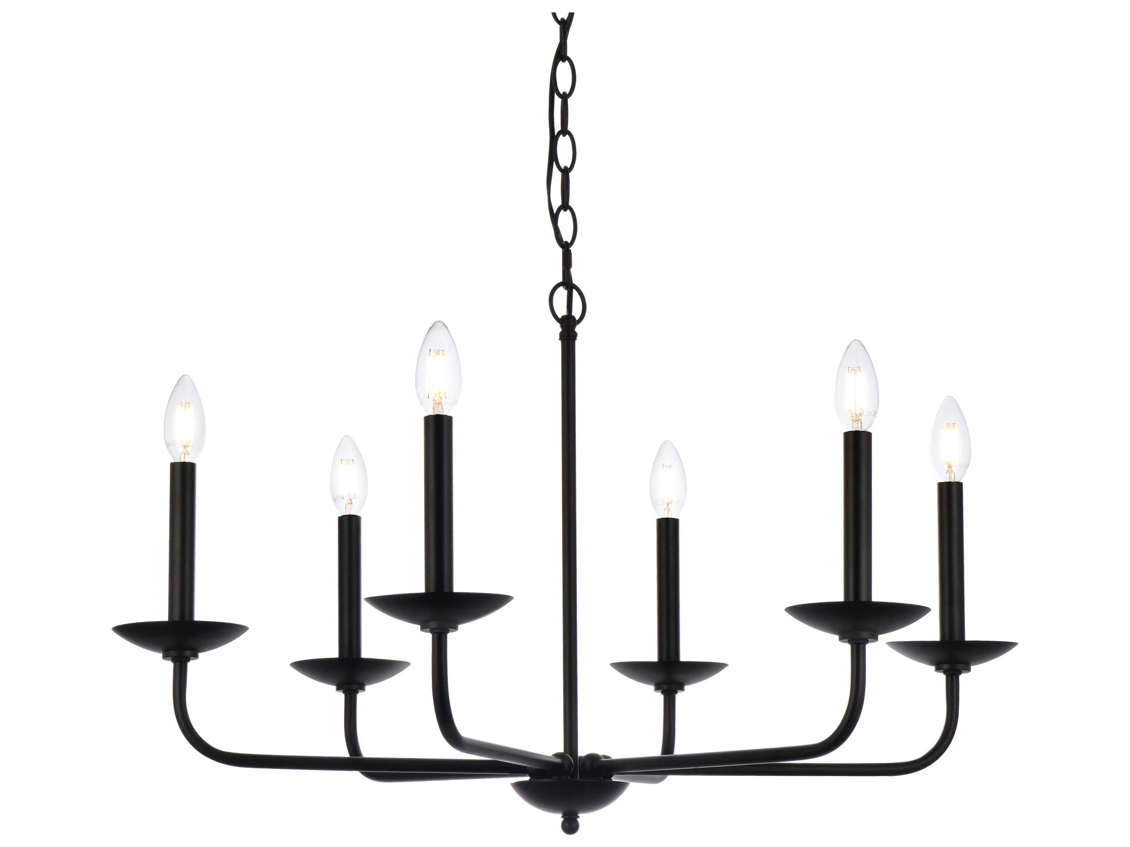 Elegant Lighting Cohen 6-Light Black Chandelier