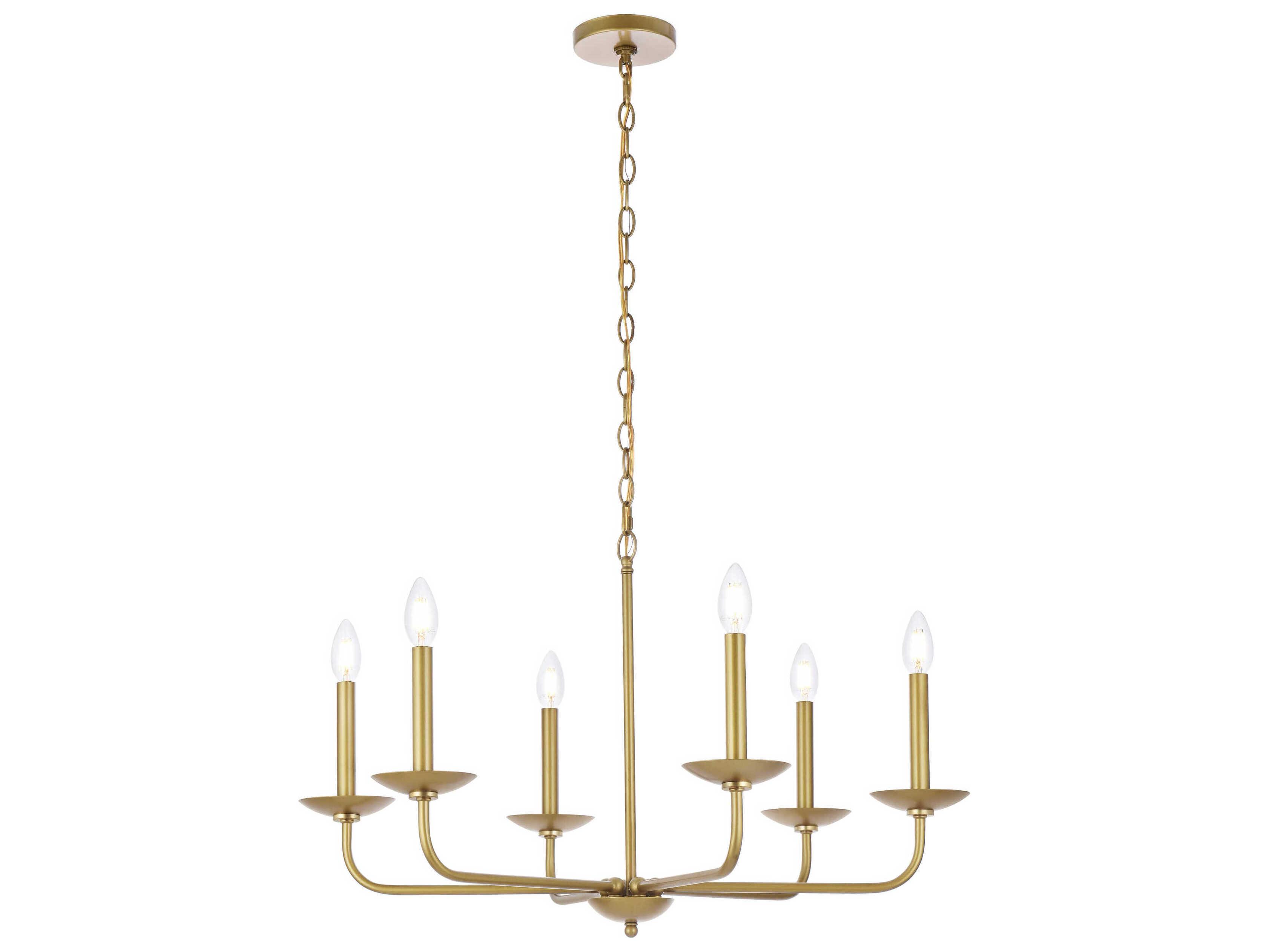 Elegant Lighting Cohen 6-Light Brass Chandelier