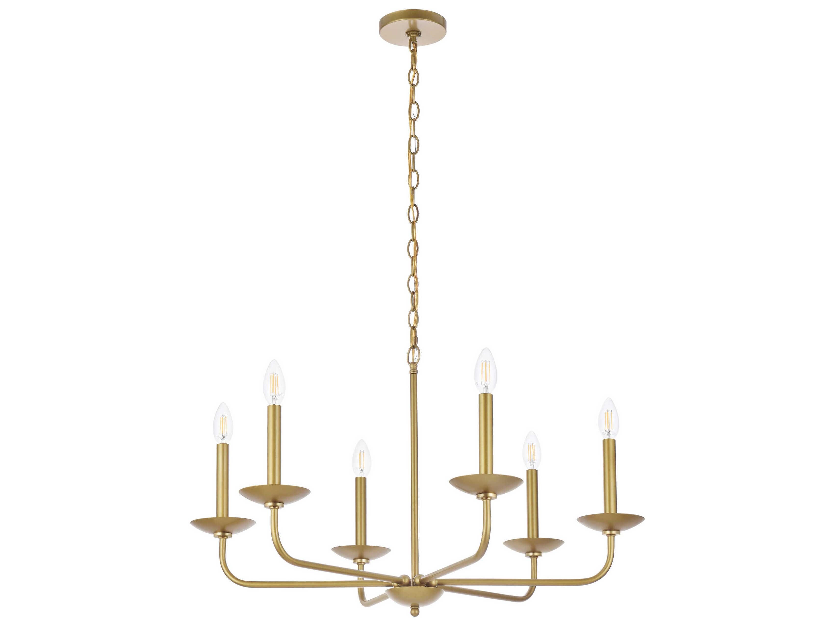Elegant Lighting Cohen 6-Light Brass Chandelier