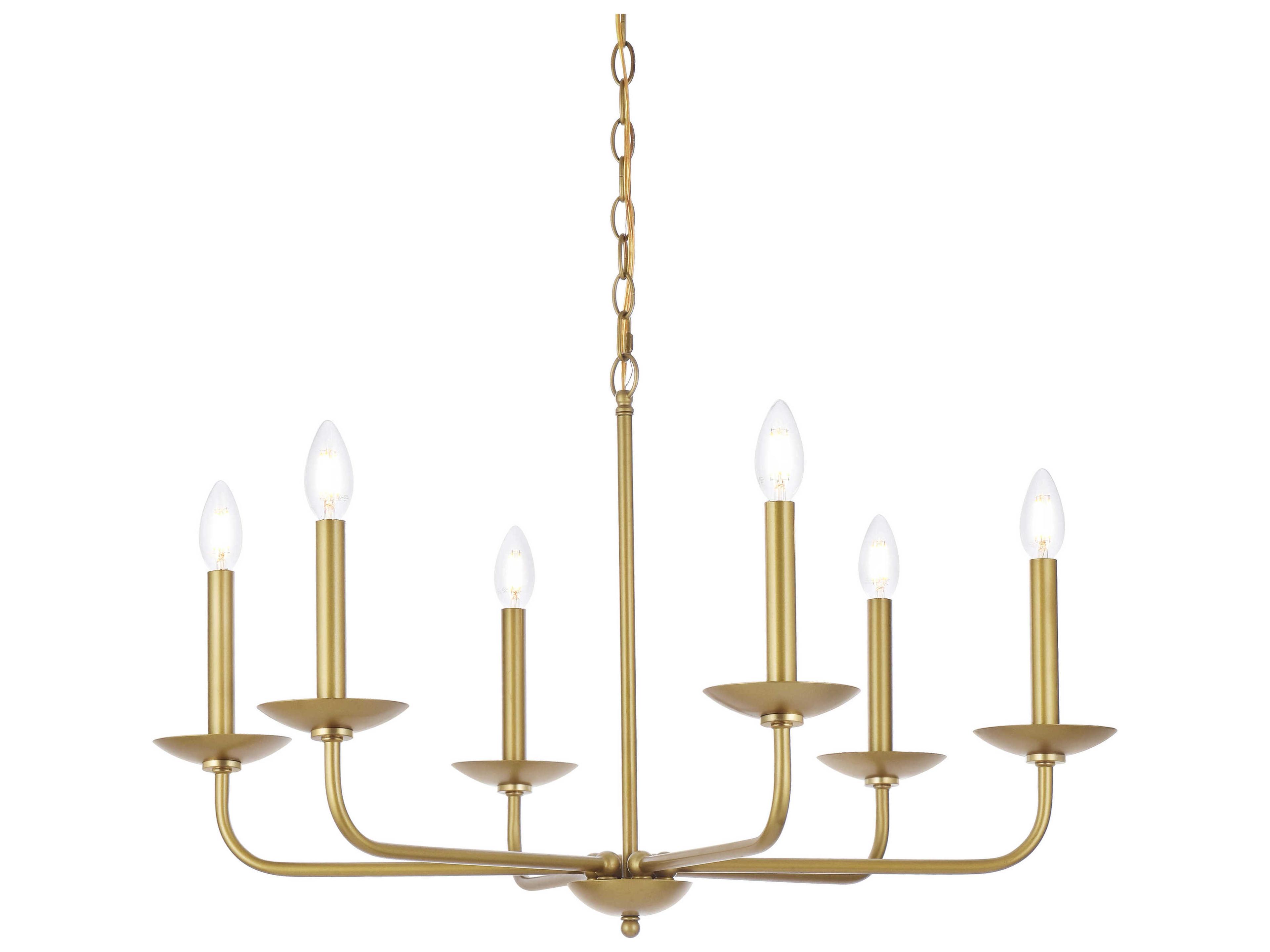 Elegant Lighting Cohen 6-Light Brass Chandelier