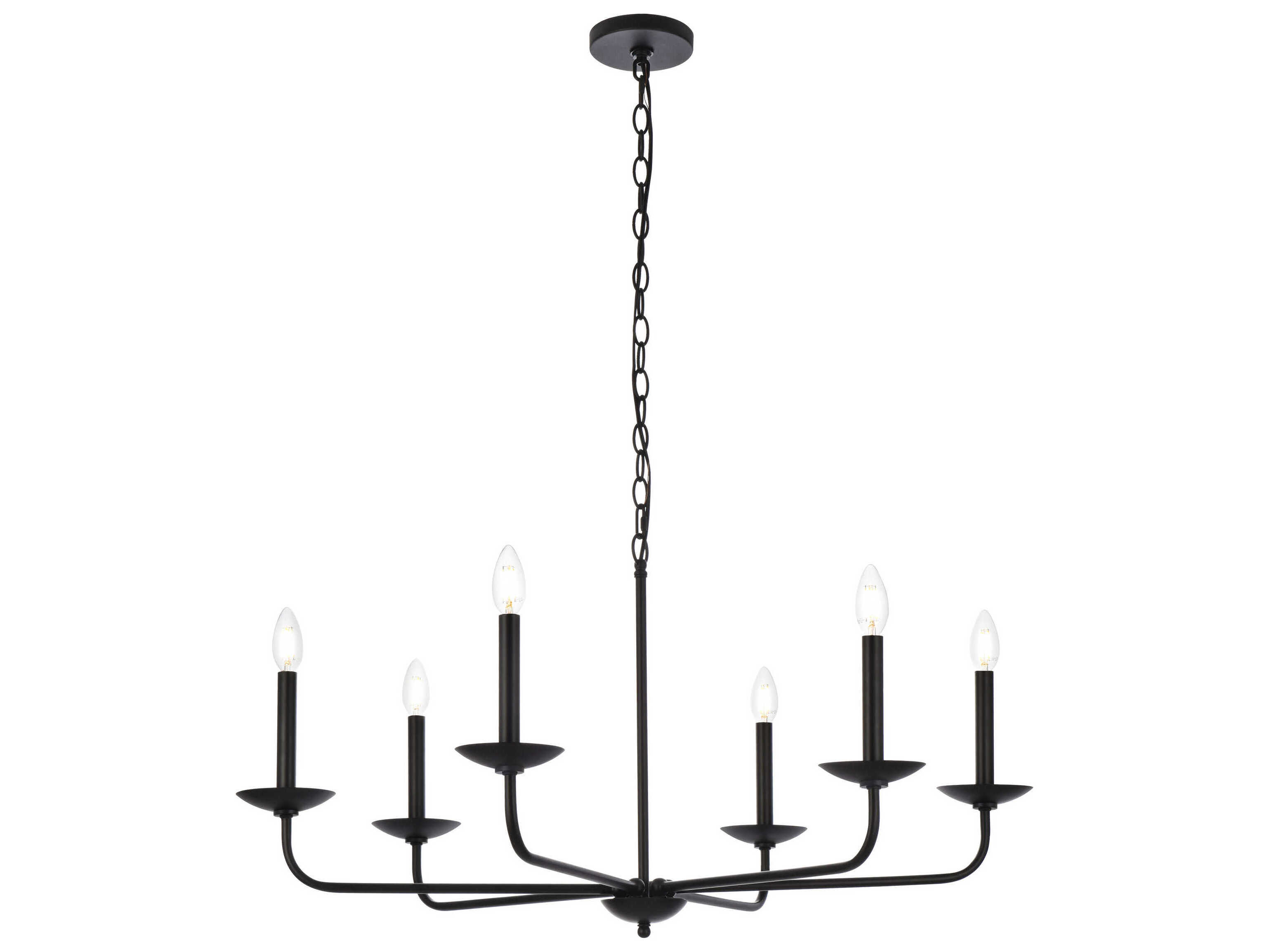 Elegant Lighting Cohen 6-Light Black Chandelier