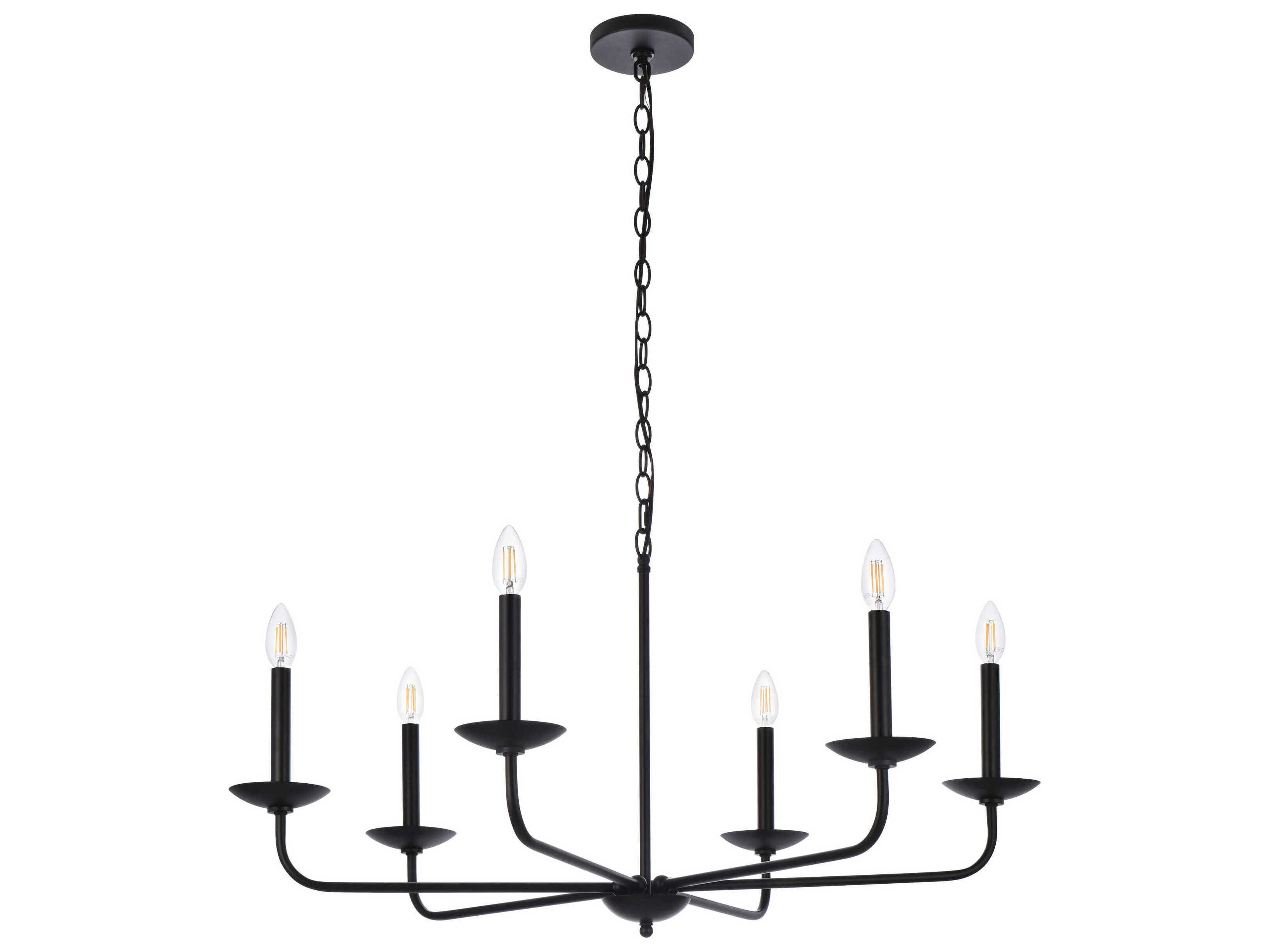 Elegant Lighting Cohen 6-Light Black Chandelier