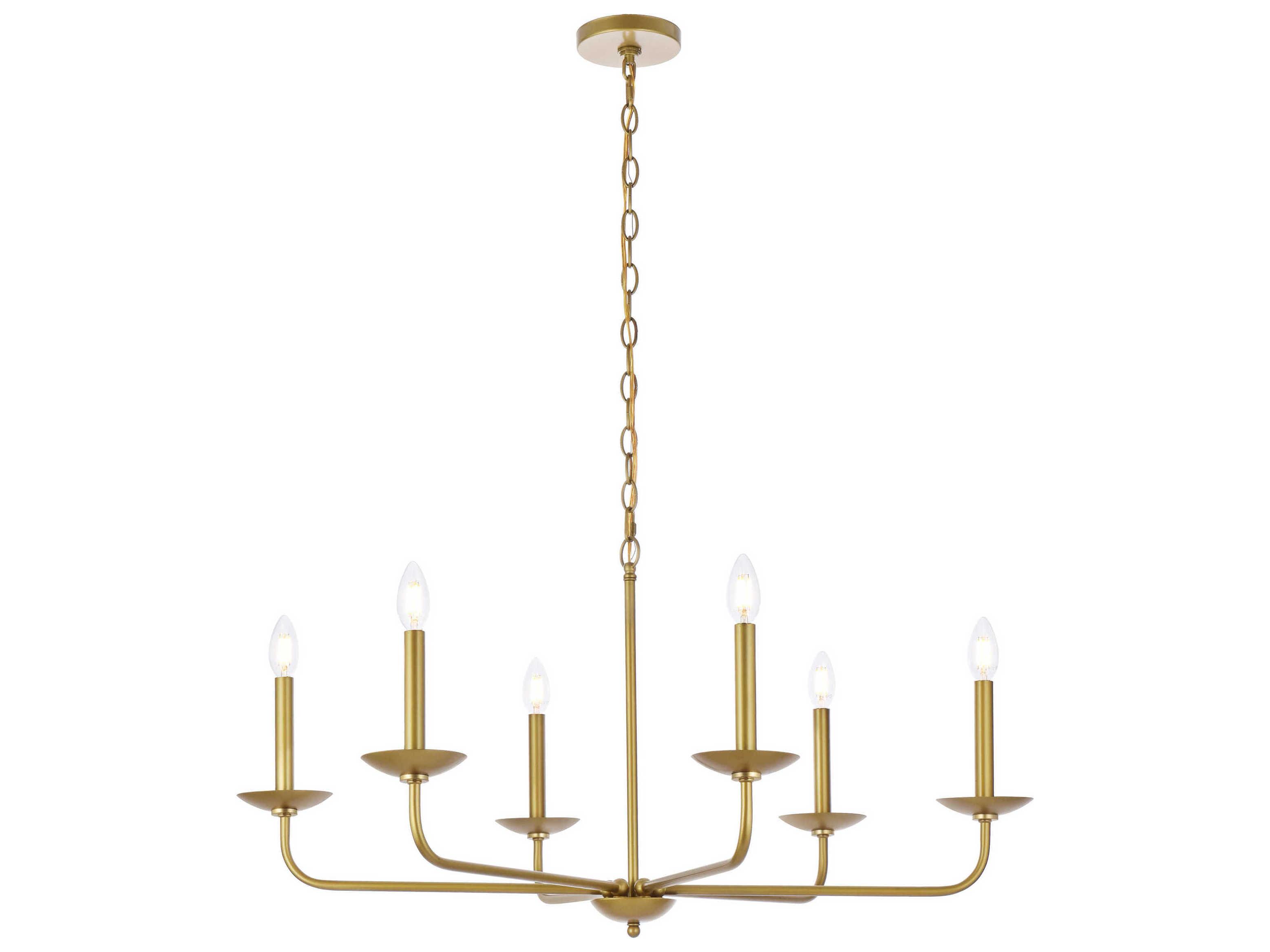 Elegant Lighting Cohen 6-Light Brass Chandelier