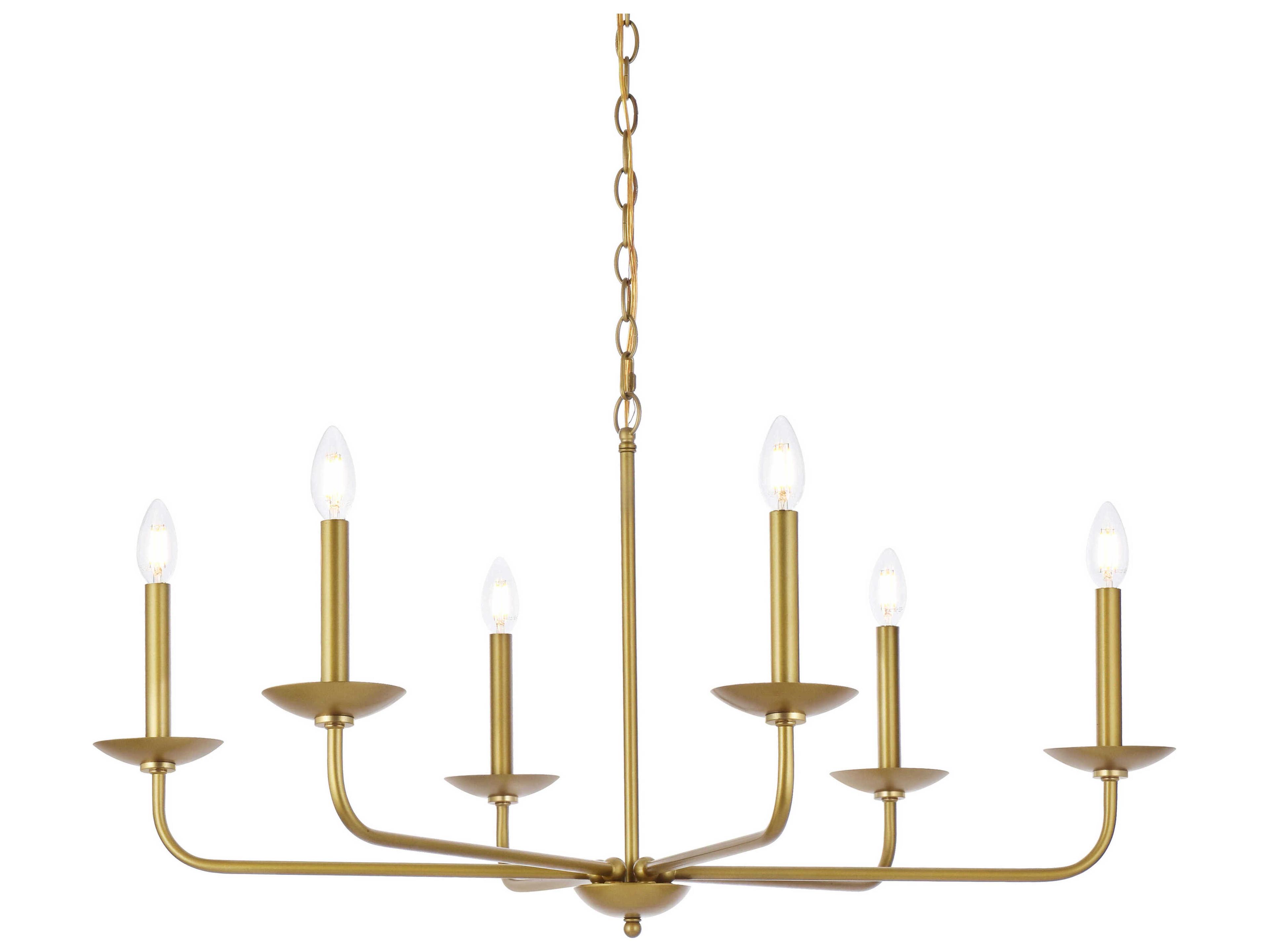 Elegant Lighting Cohen 6-Light Brass Chandelier