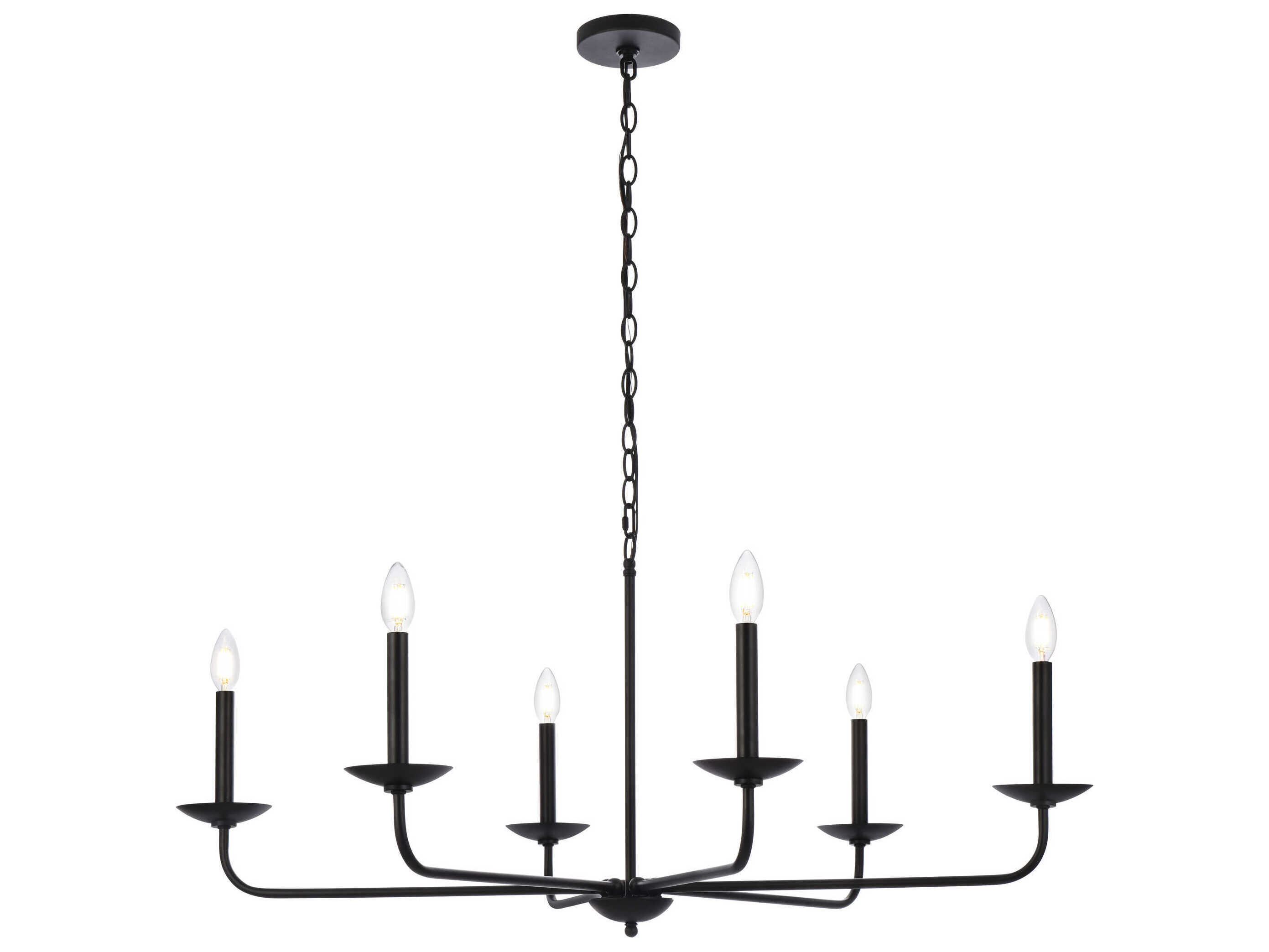 Elegant Lighting Cohen 6-Light Black Chandelier