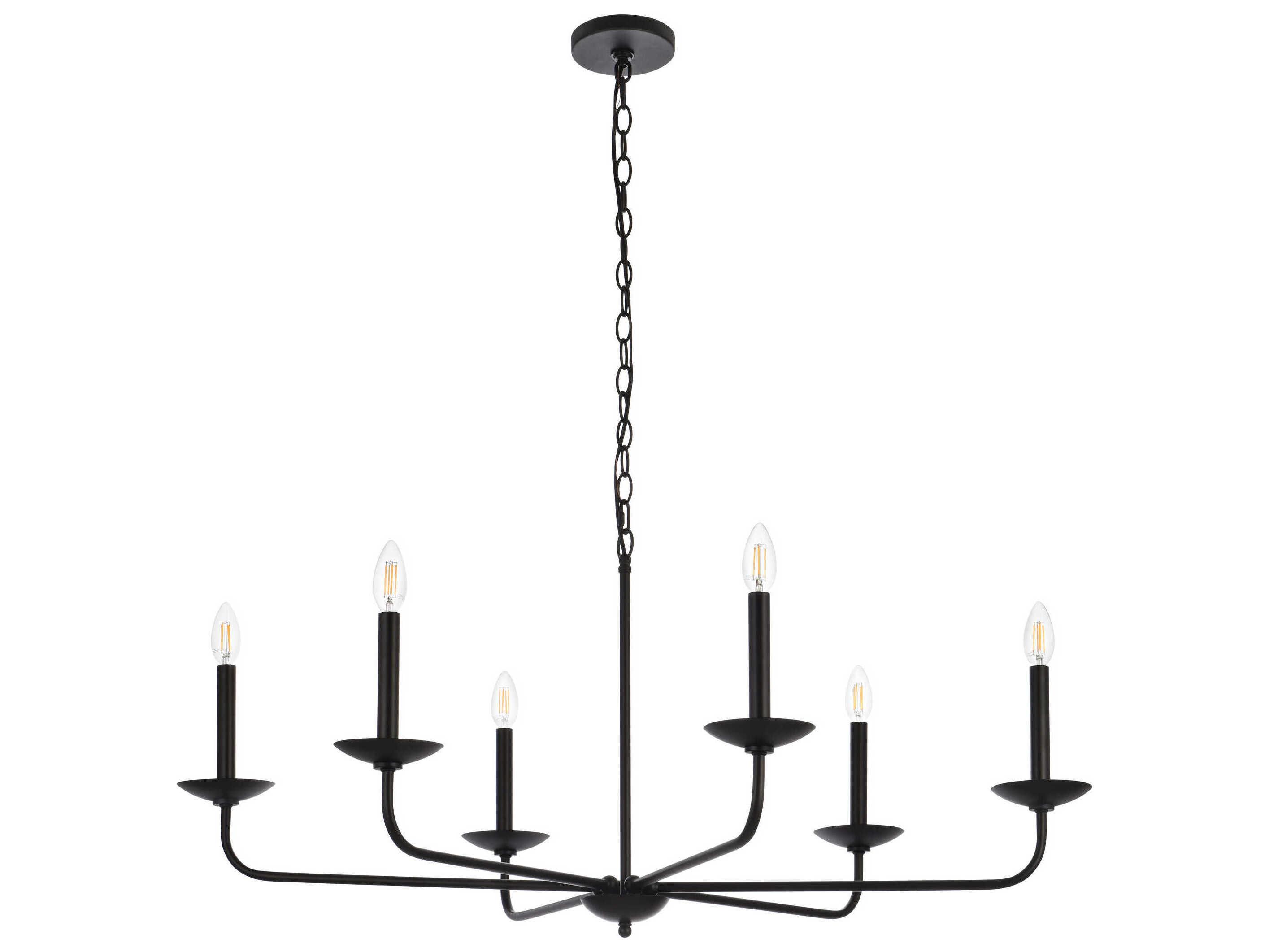 Elegant Lighting Cohen 6-Light Black Chandelier