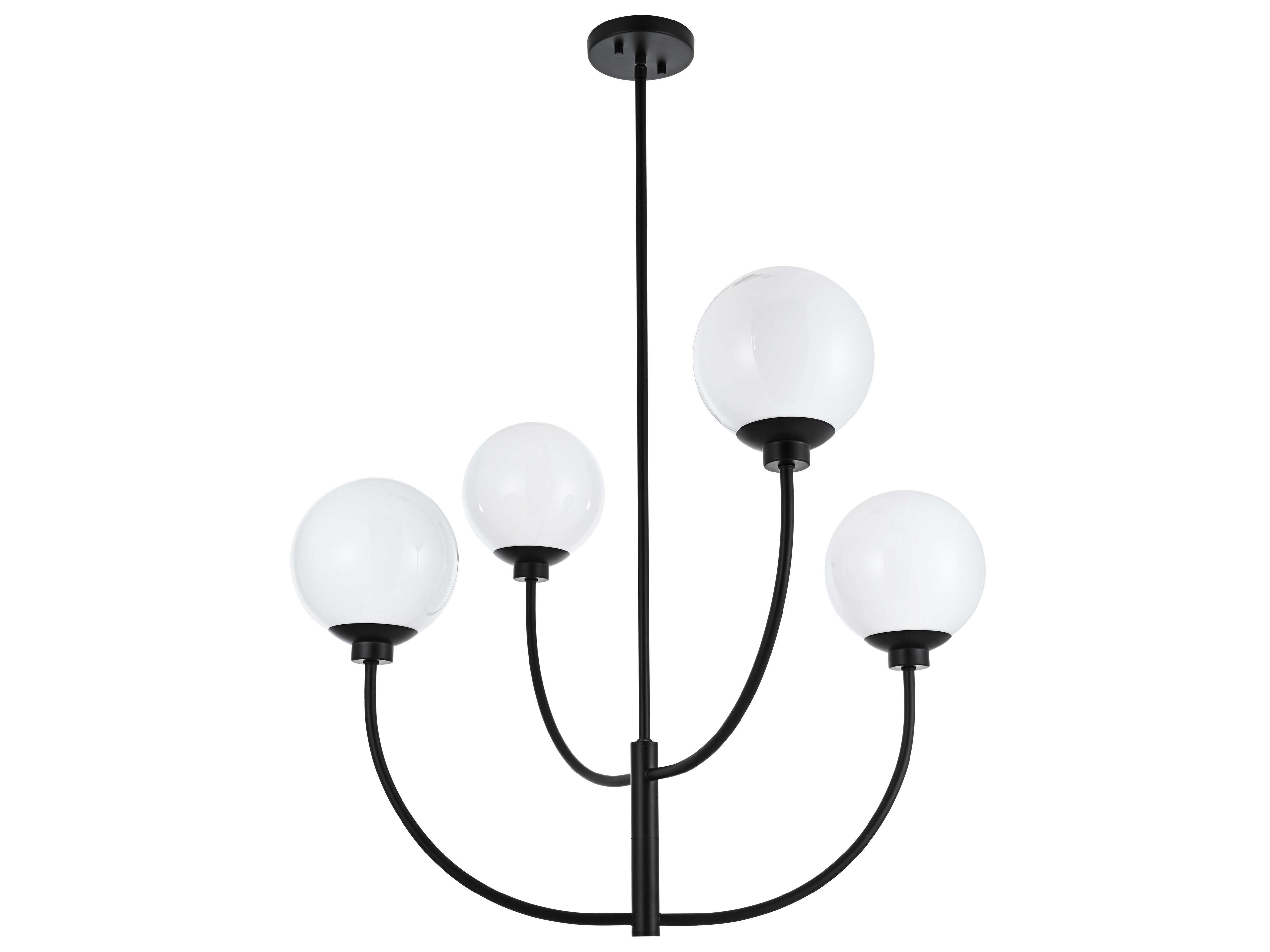 Elegant Lighting Nyomi 4-Light Black Globe Chandelier