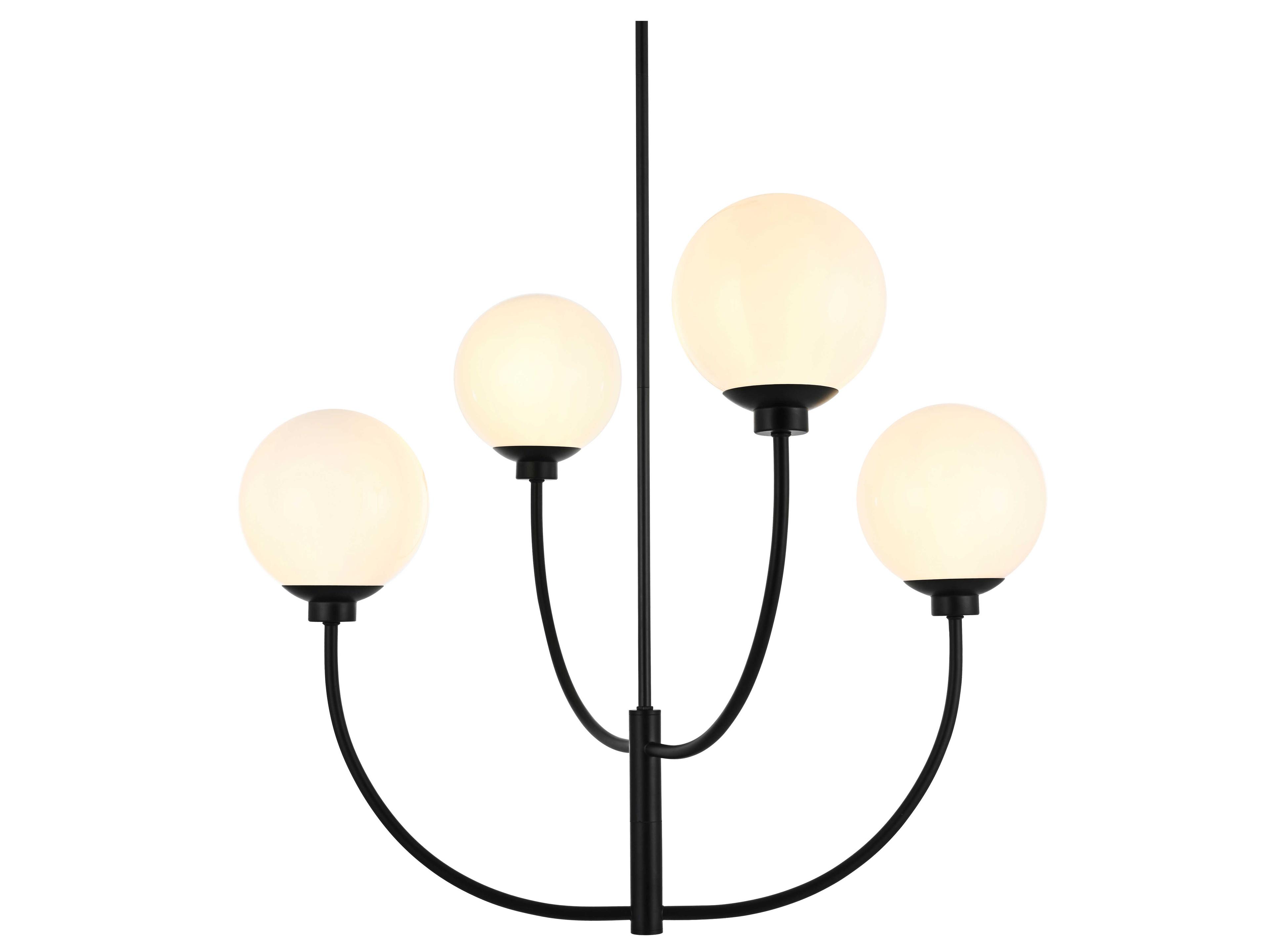Elegant Lighting Nyomi 4-Light Black Globe Chandelier