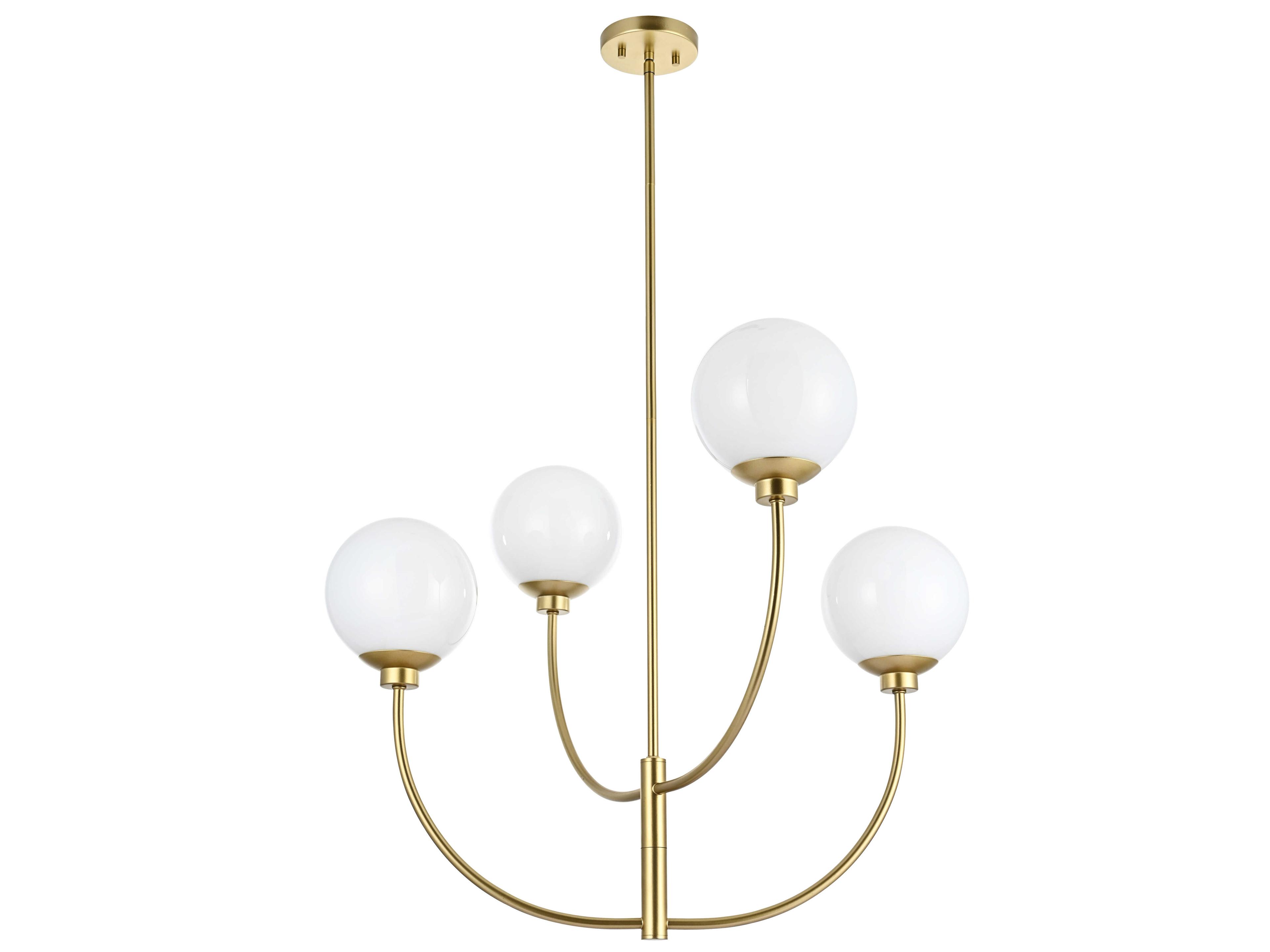 Elegant Lighting Nyomi 4-Light Brass Globe Chandelier