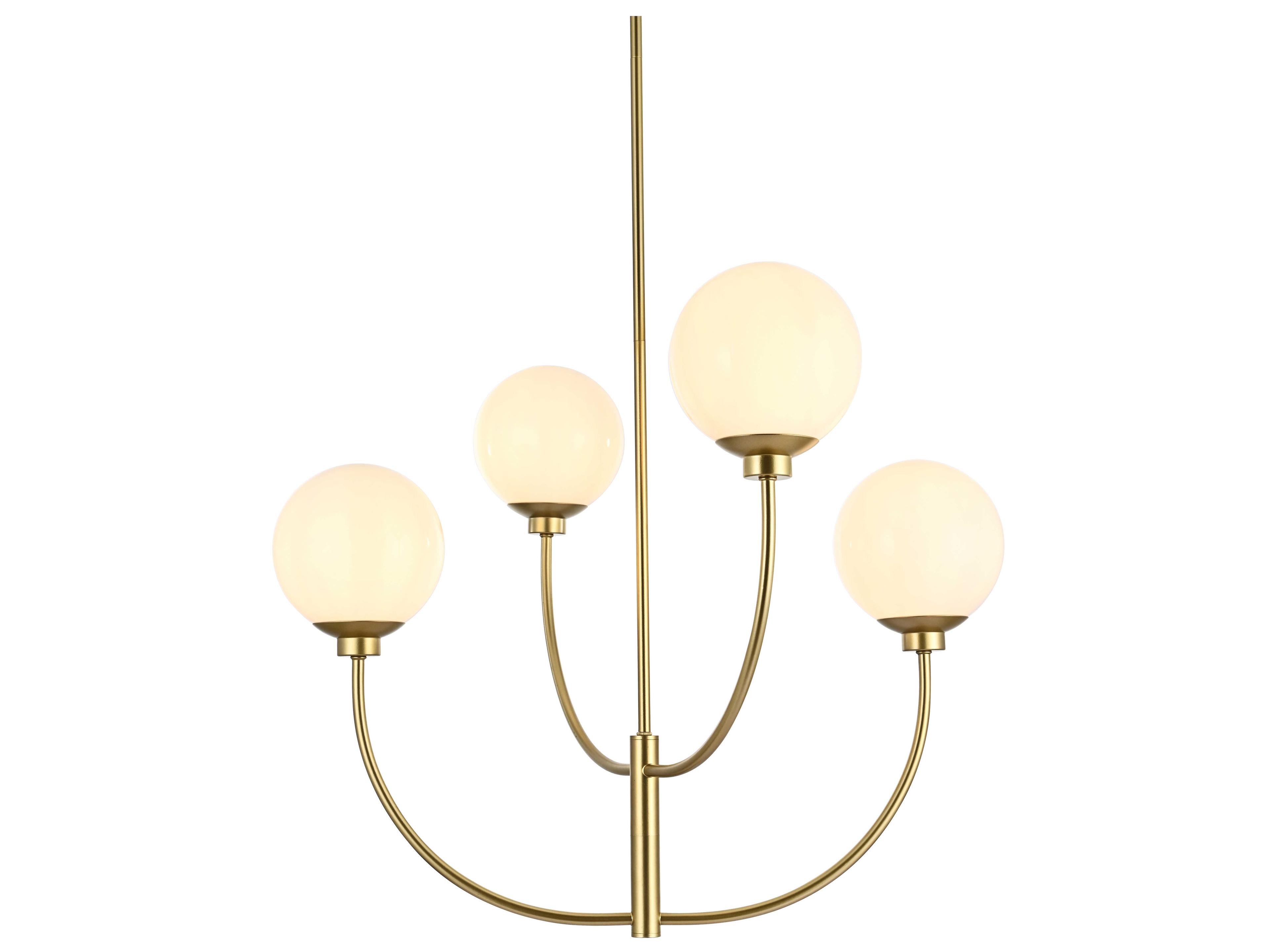 Elegant Lighting Nyomi 4-Light Brass Globe Chandelier