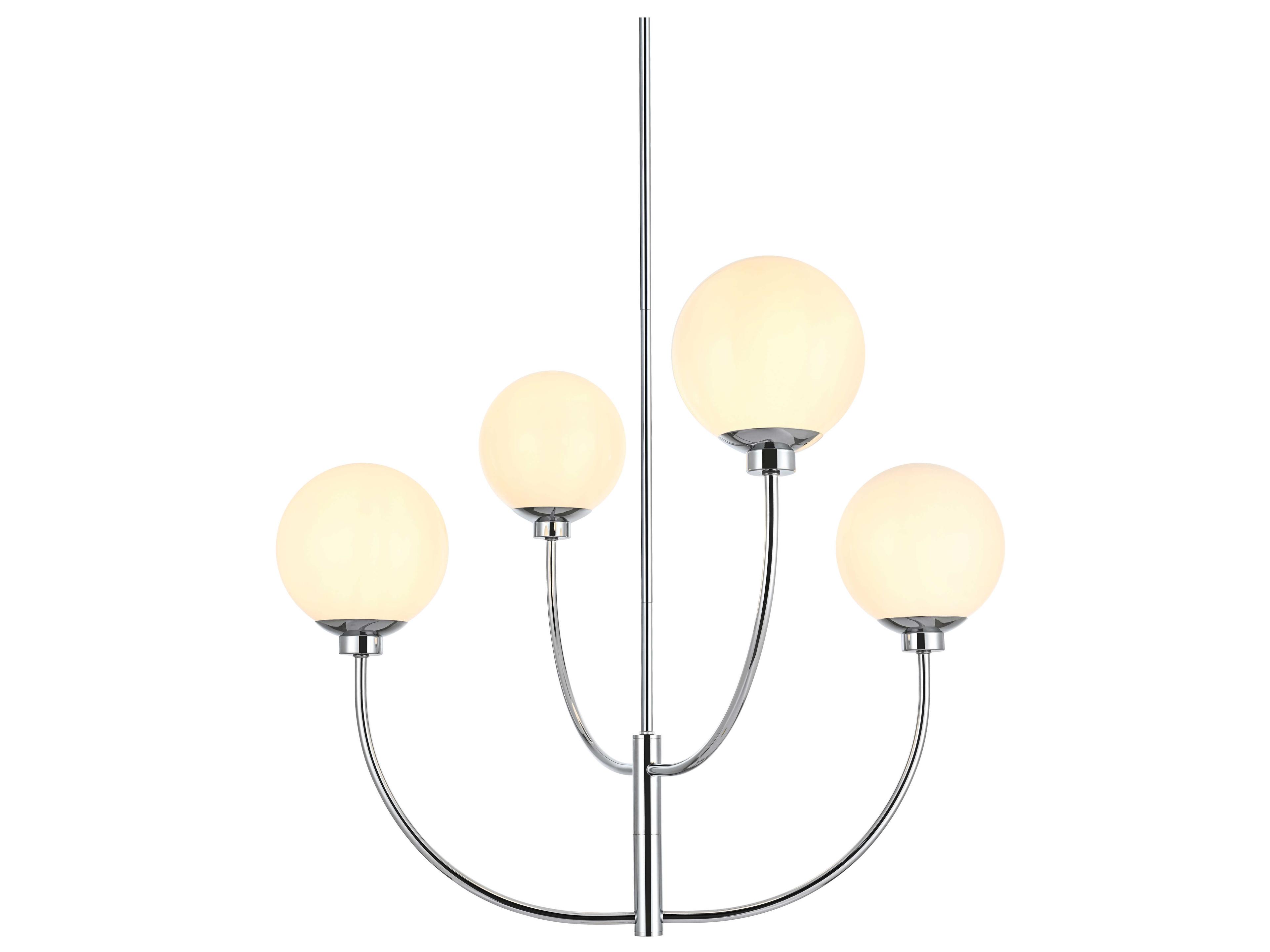 Elegant Lighting Nyomi 4-Light Chrome Globe Chandelier