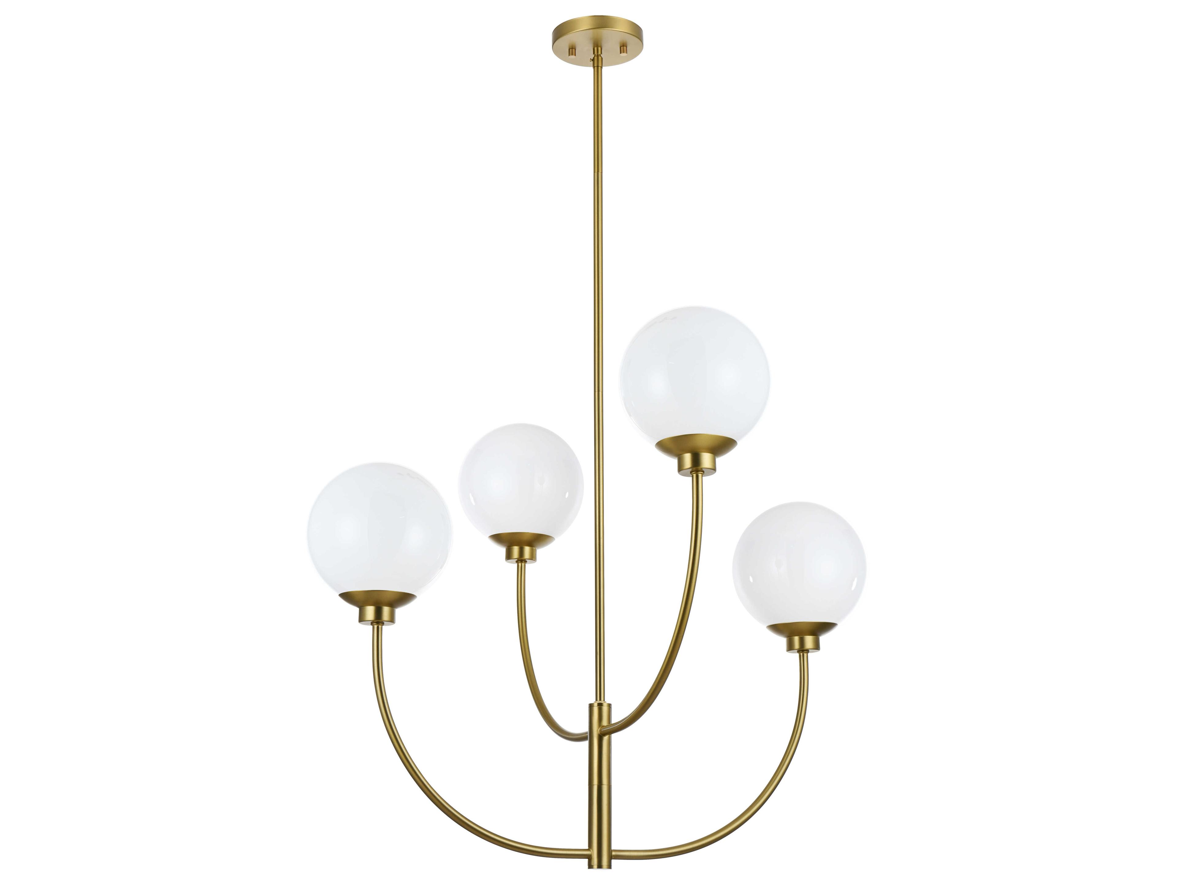 Elegant Lighting Nyomi 4-Light Satin Gold Globe Chandelier