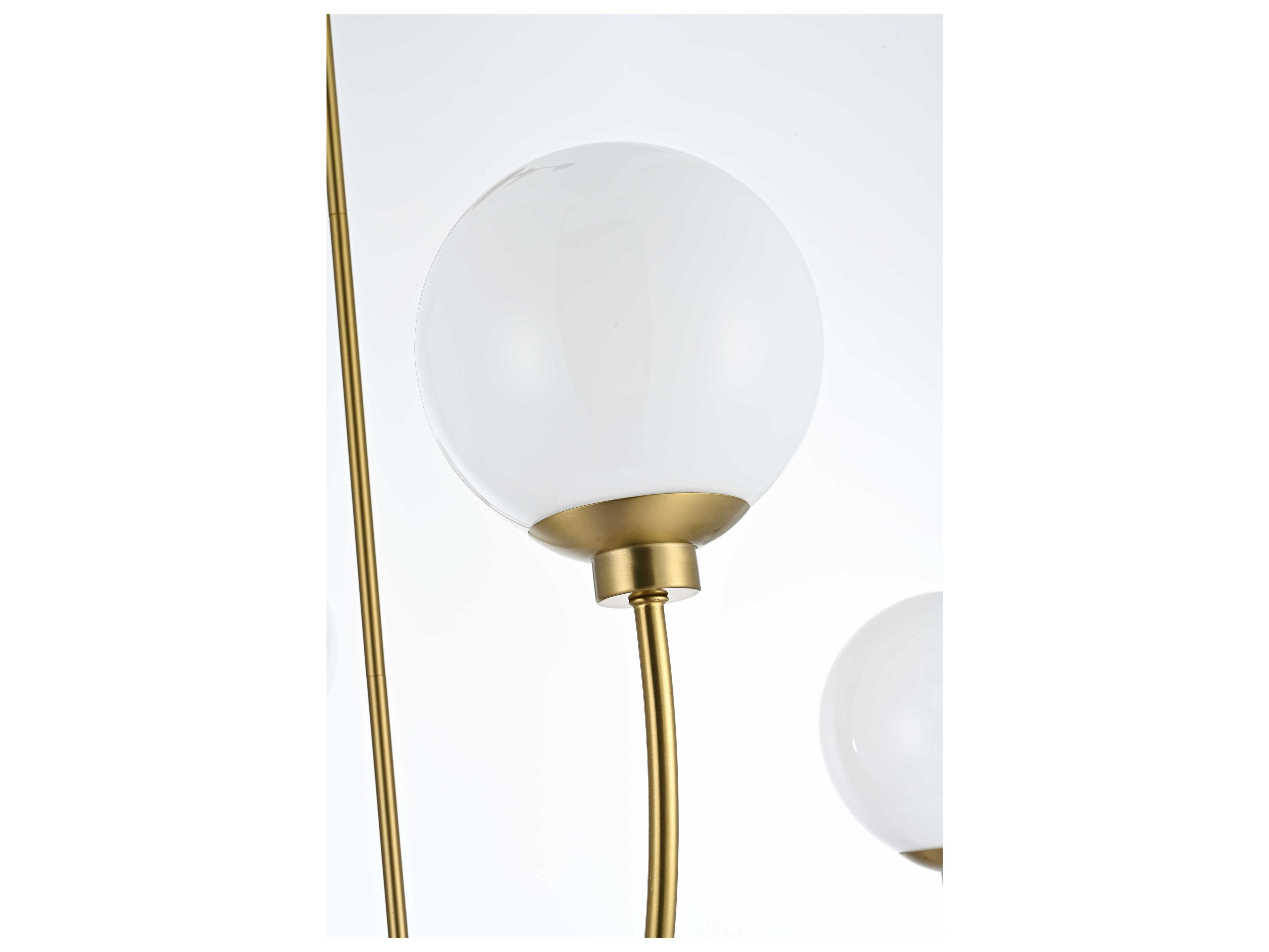 Elegant Lighting Nyomi 4-Light Satin Gold Globe Chandelier